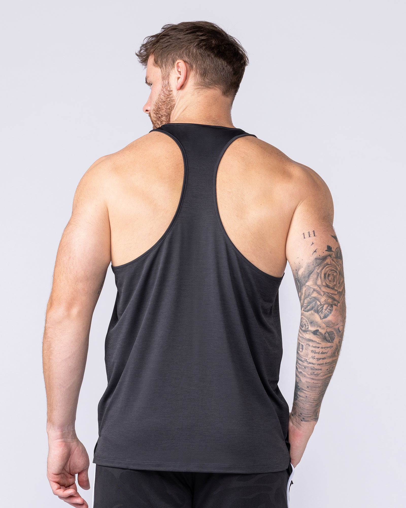 Aero Y Back Singlet - Black - Image 5