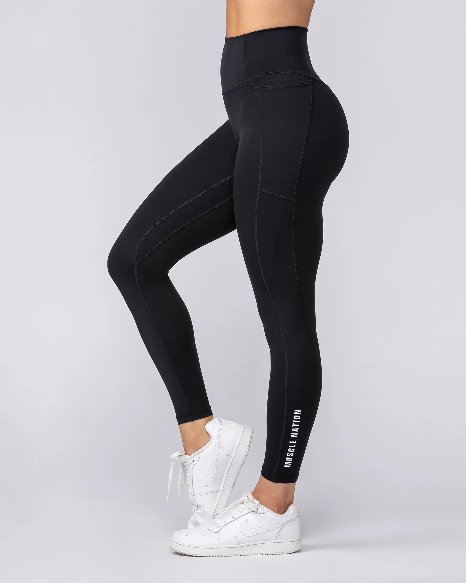 Agility Aura Pocket Ankle Length Leggings - Black - Image 5
