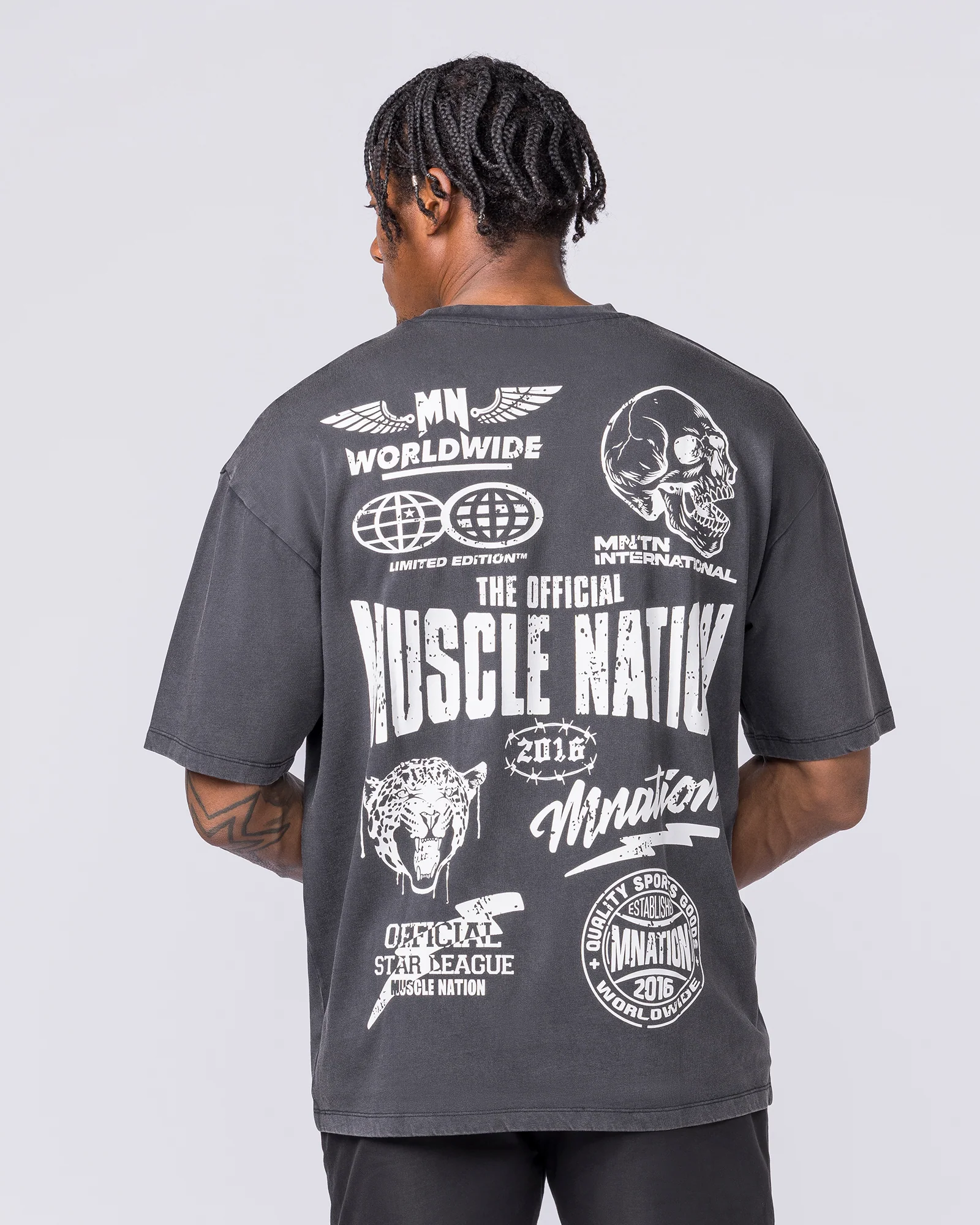 Archives Oversized Vintage Tee - Washed Black - Image 5
