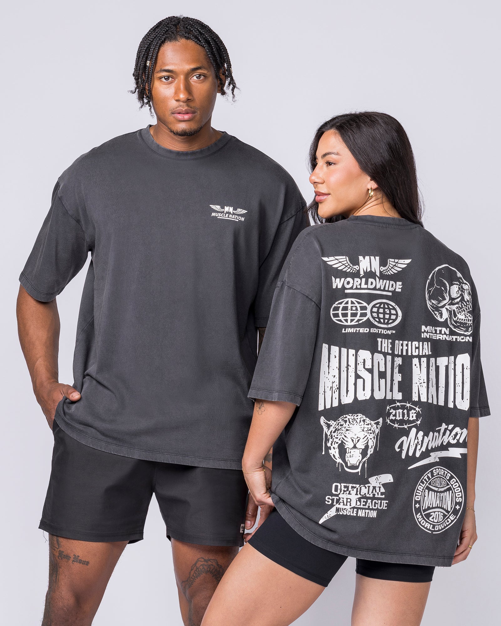 Archives Oversized Vintage Tee - Washed Black - Image 7