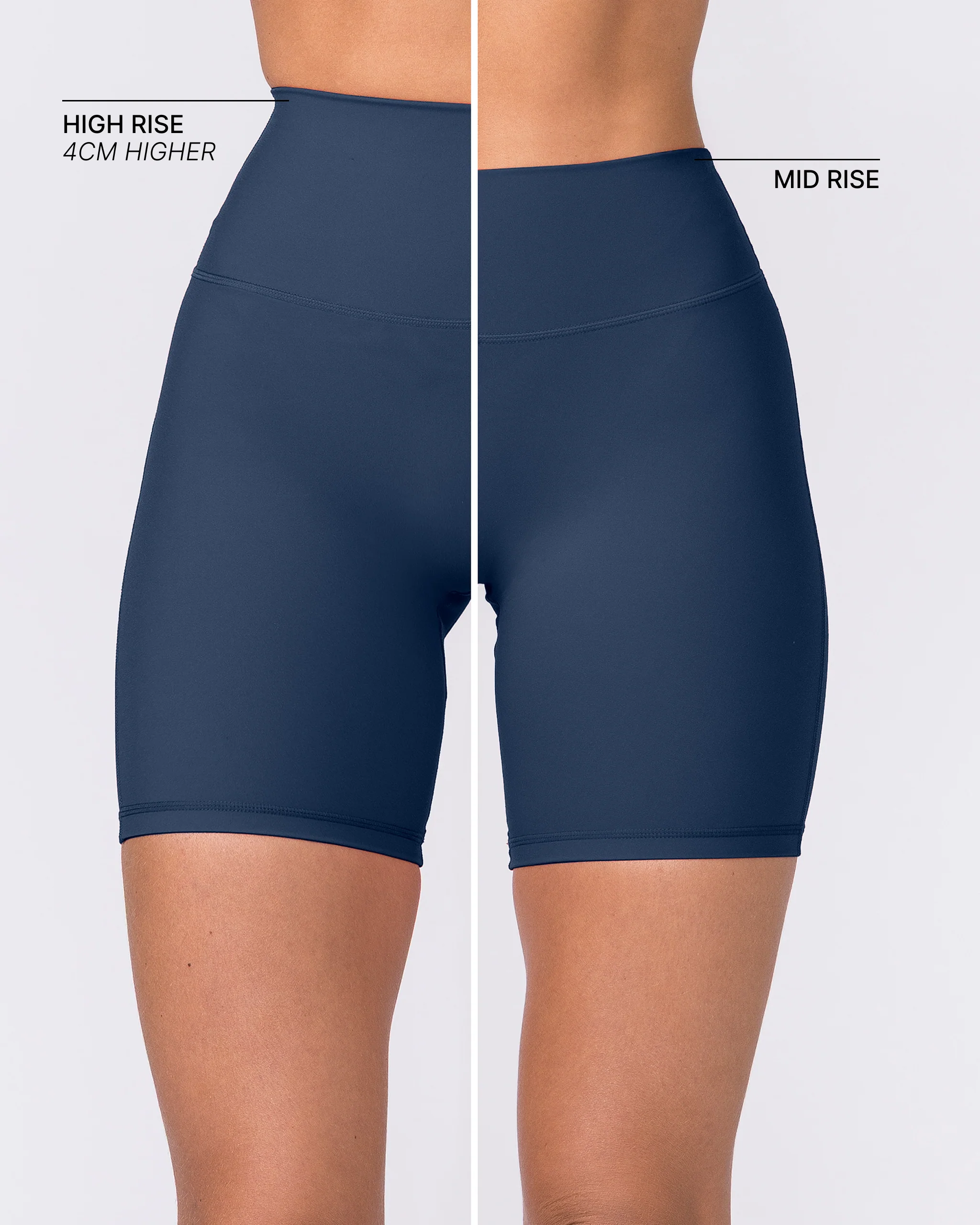 Aura Peachy High Invisible Scrunch Bike Shorts - Navy - Image 2