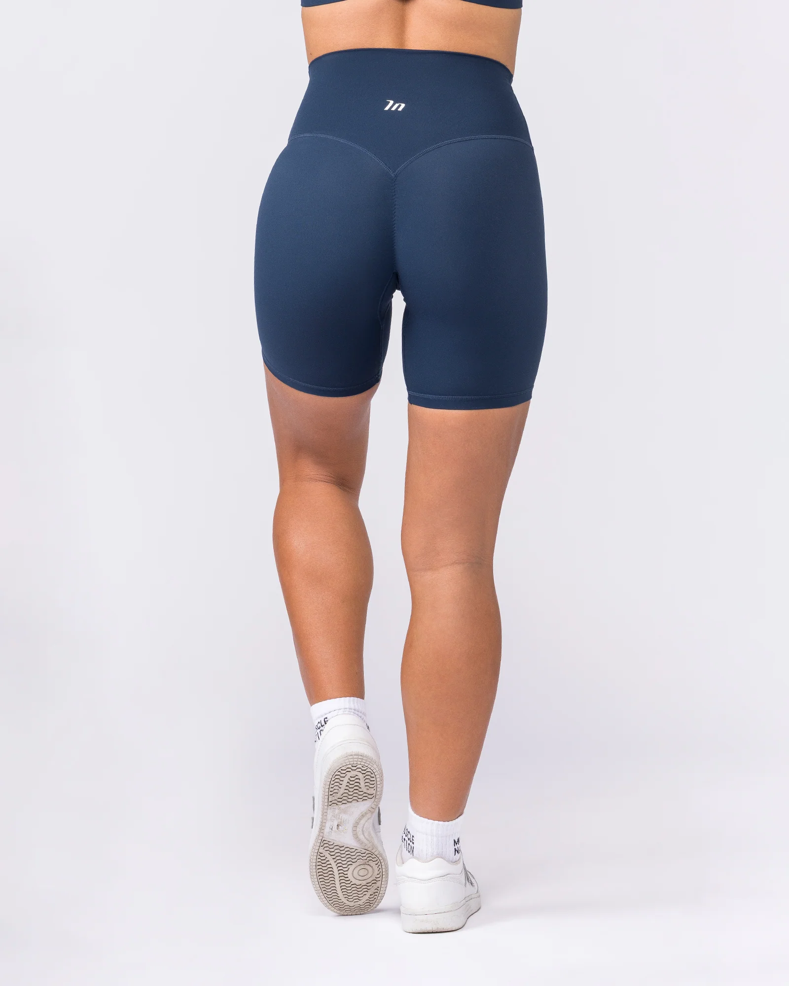 Aura Peachy High Invisible Scrunch Bike Shorts - Navy - Image 6