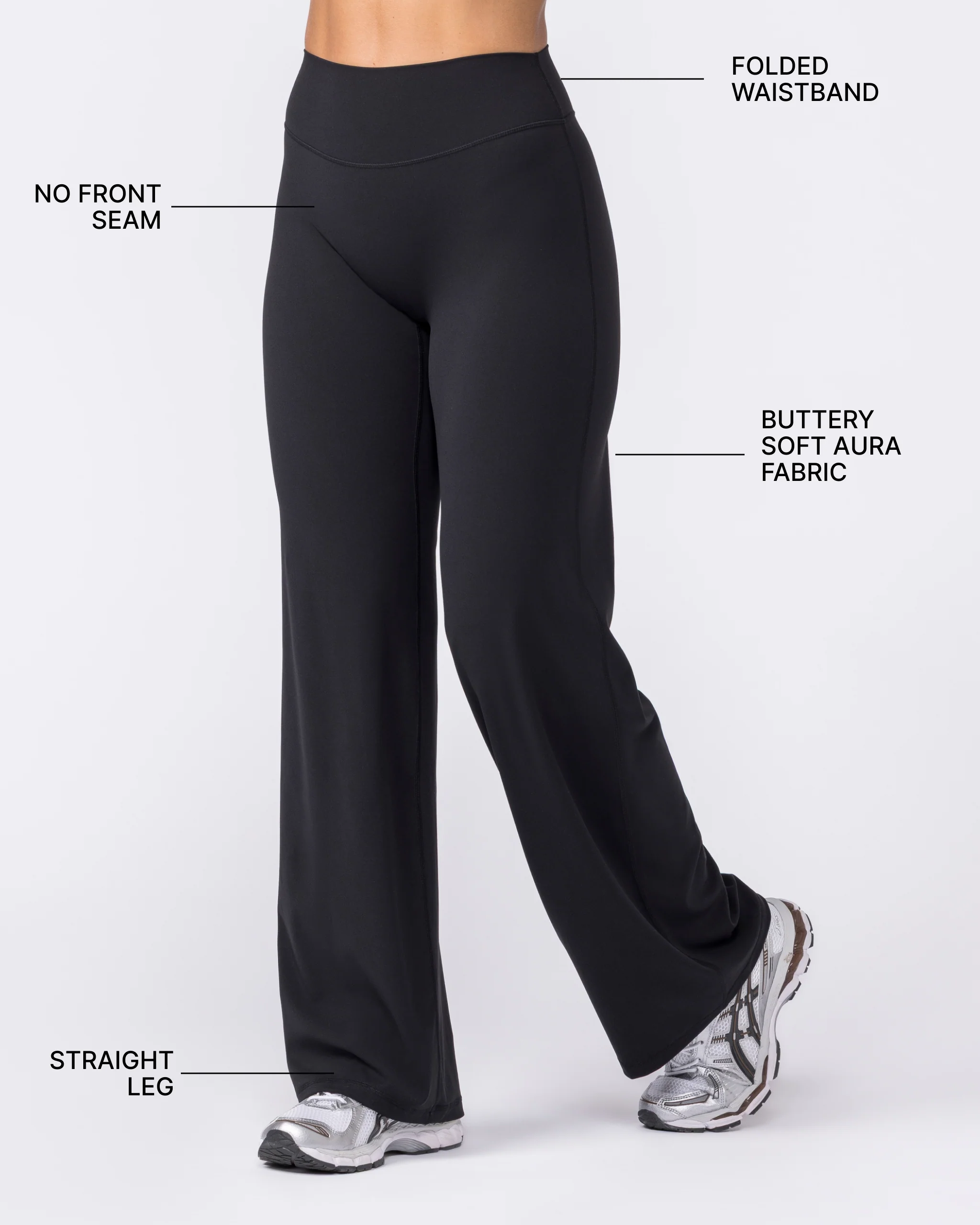 Aura Straight Leggings Short - Black - Image 2