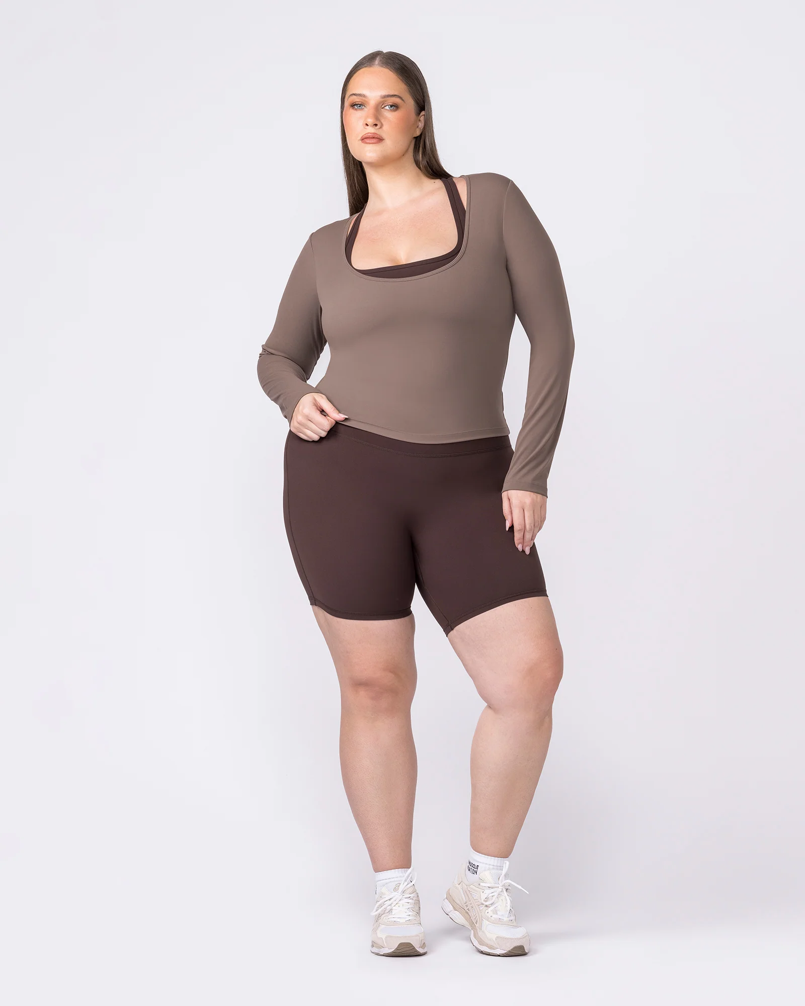 Base Long Sleeve Top - Taupe - Image 5