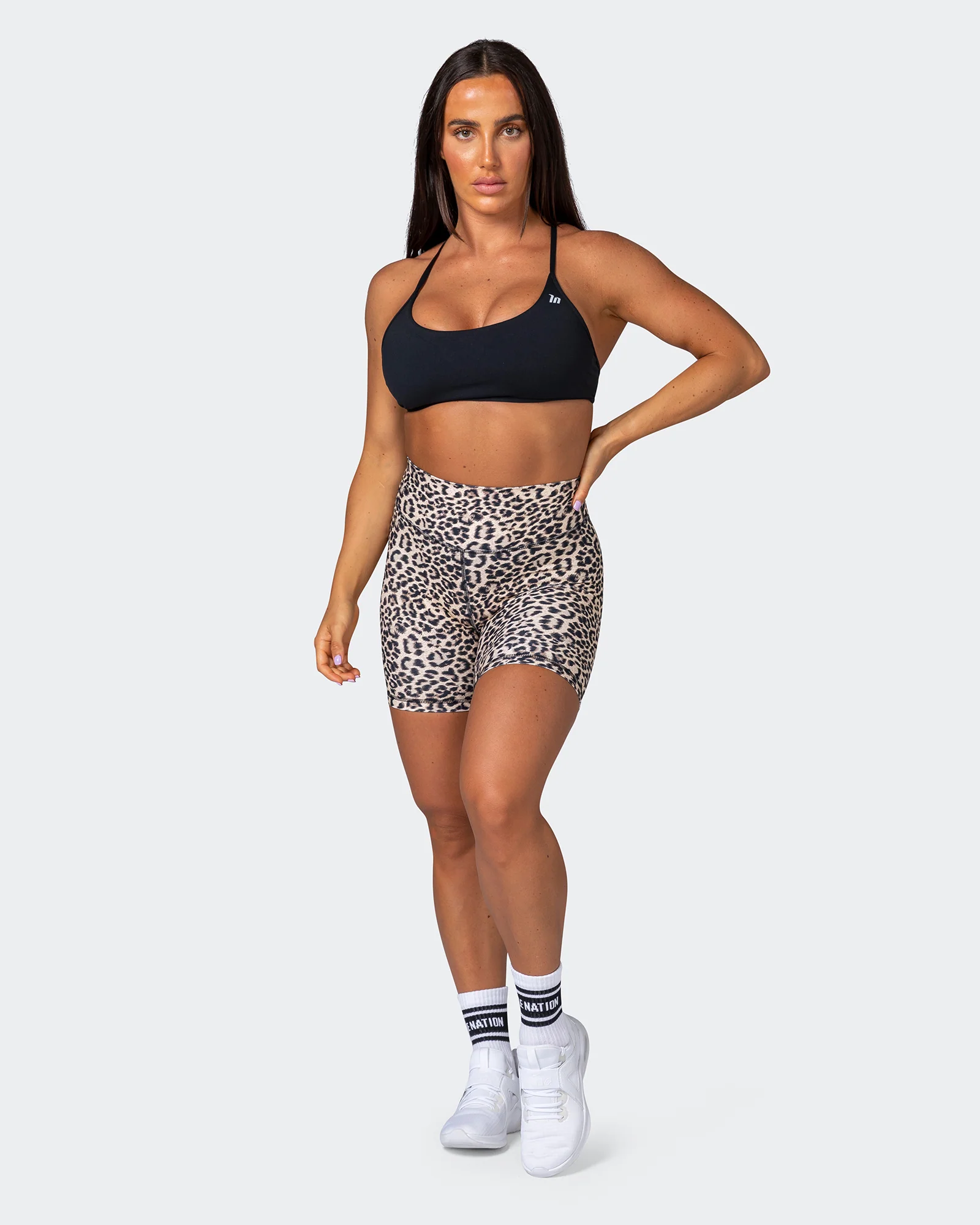 Signature Scrunch Bike Shorts - Yellow Leopard - Image 7