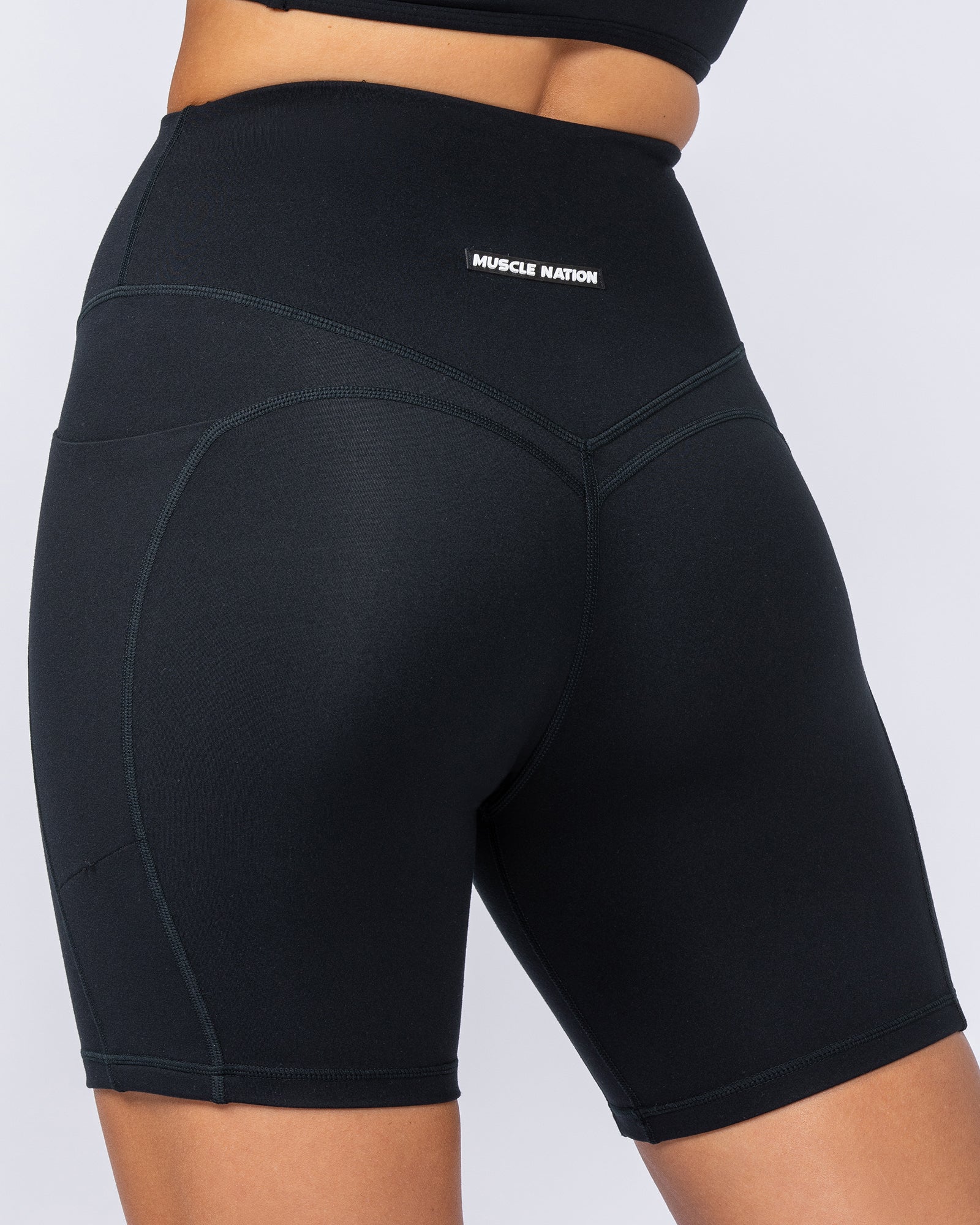 Booty Shaper Pocket Bike Shorts - Black - Image 2