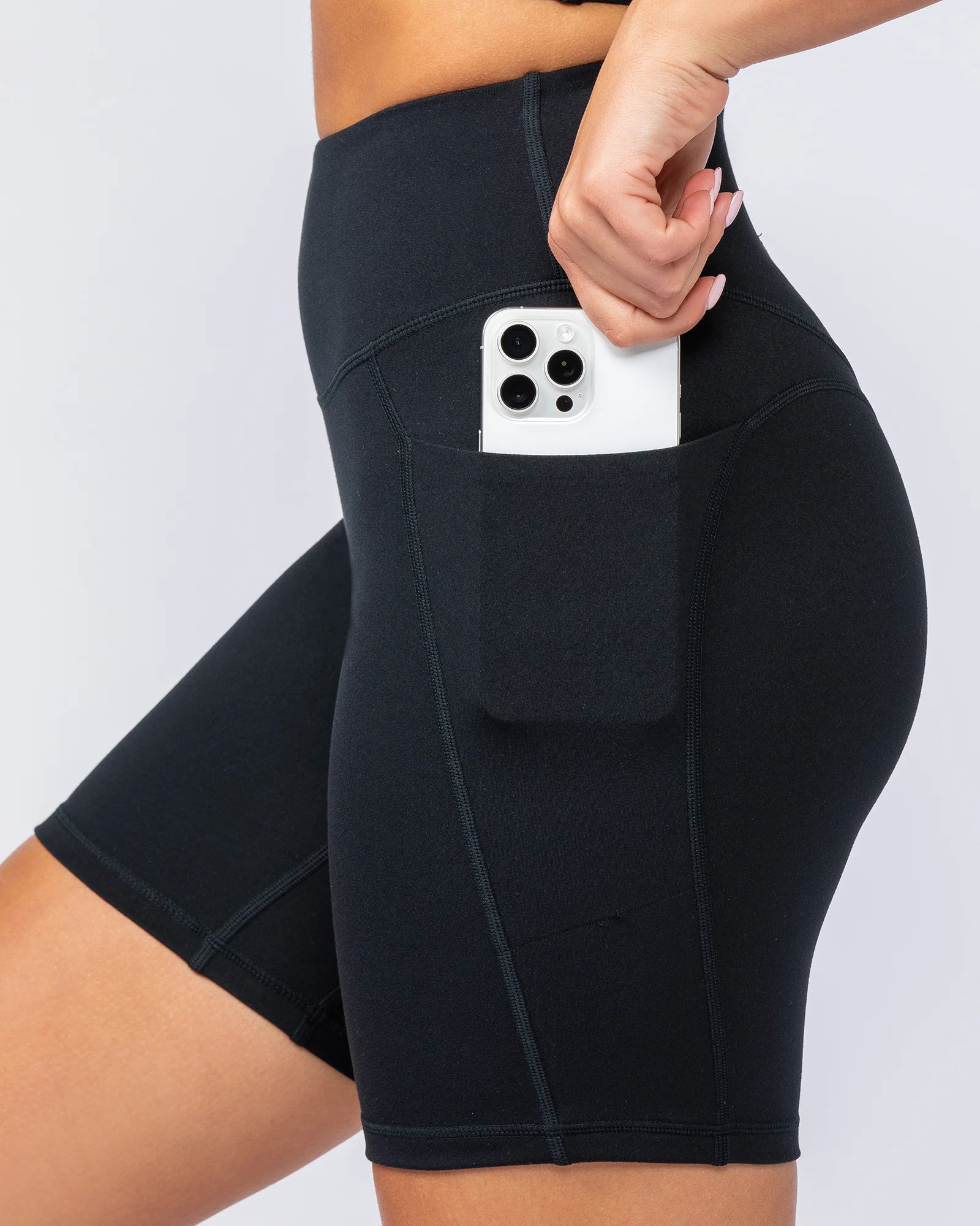 Booty Shaper Pocket Bike Shorts - Black - Image 4