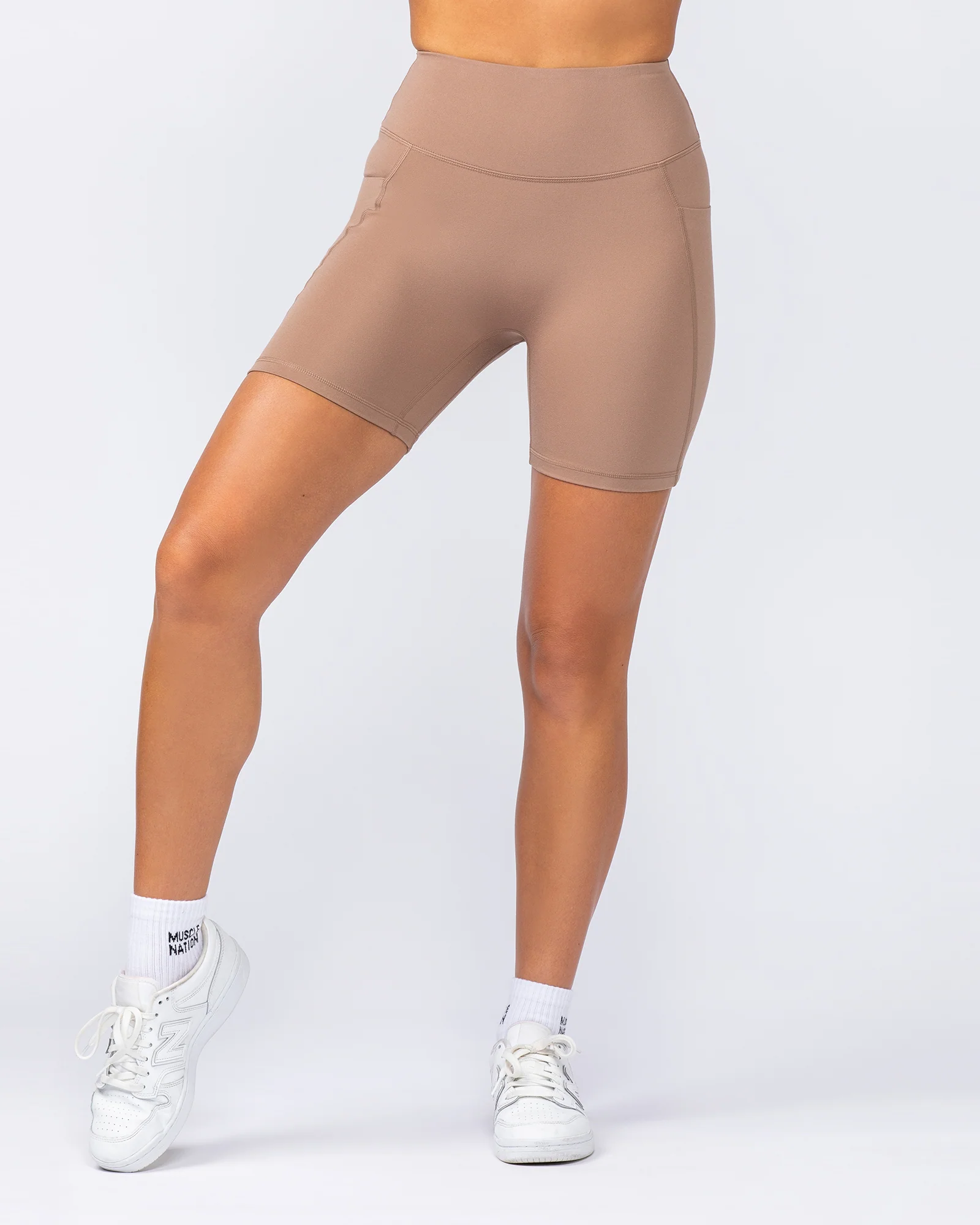 Booty Shaper Pocket Bike Shorts - Cinnamon - Image 2