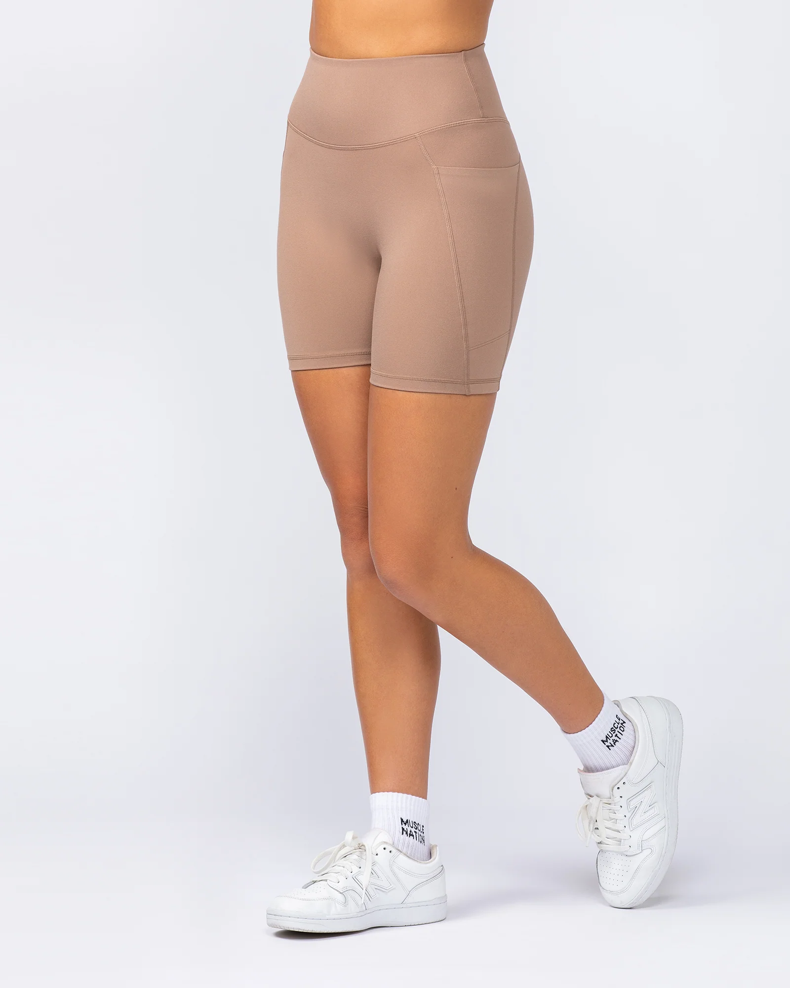 Booty Shaper Pocket Bike Shorts - Cinnamon - Image 3