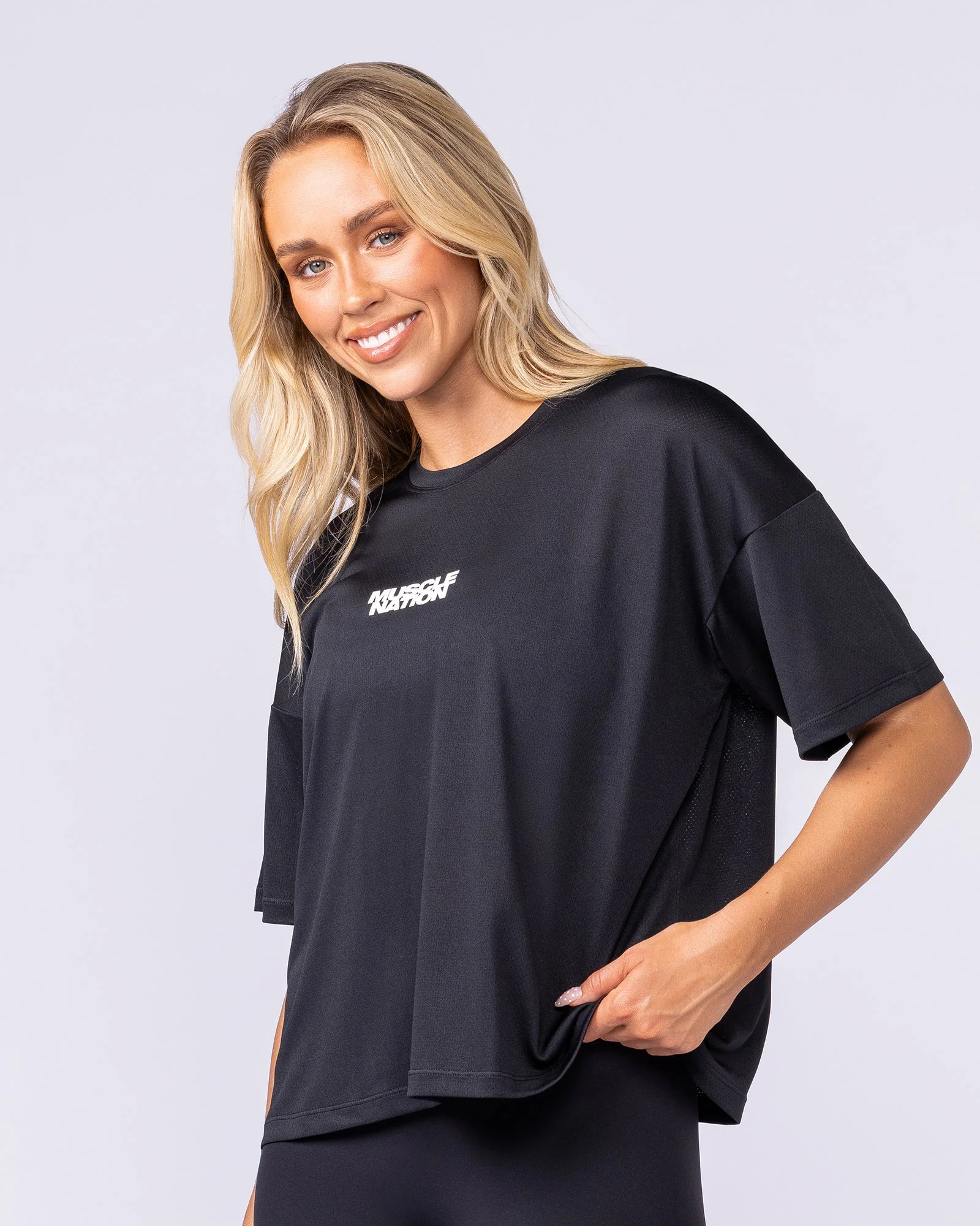 Boxy Training Tee - Black - Image 4