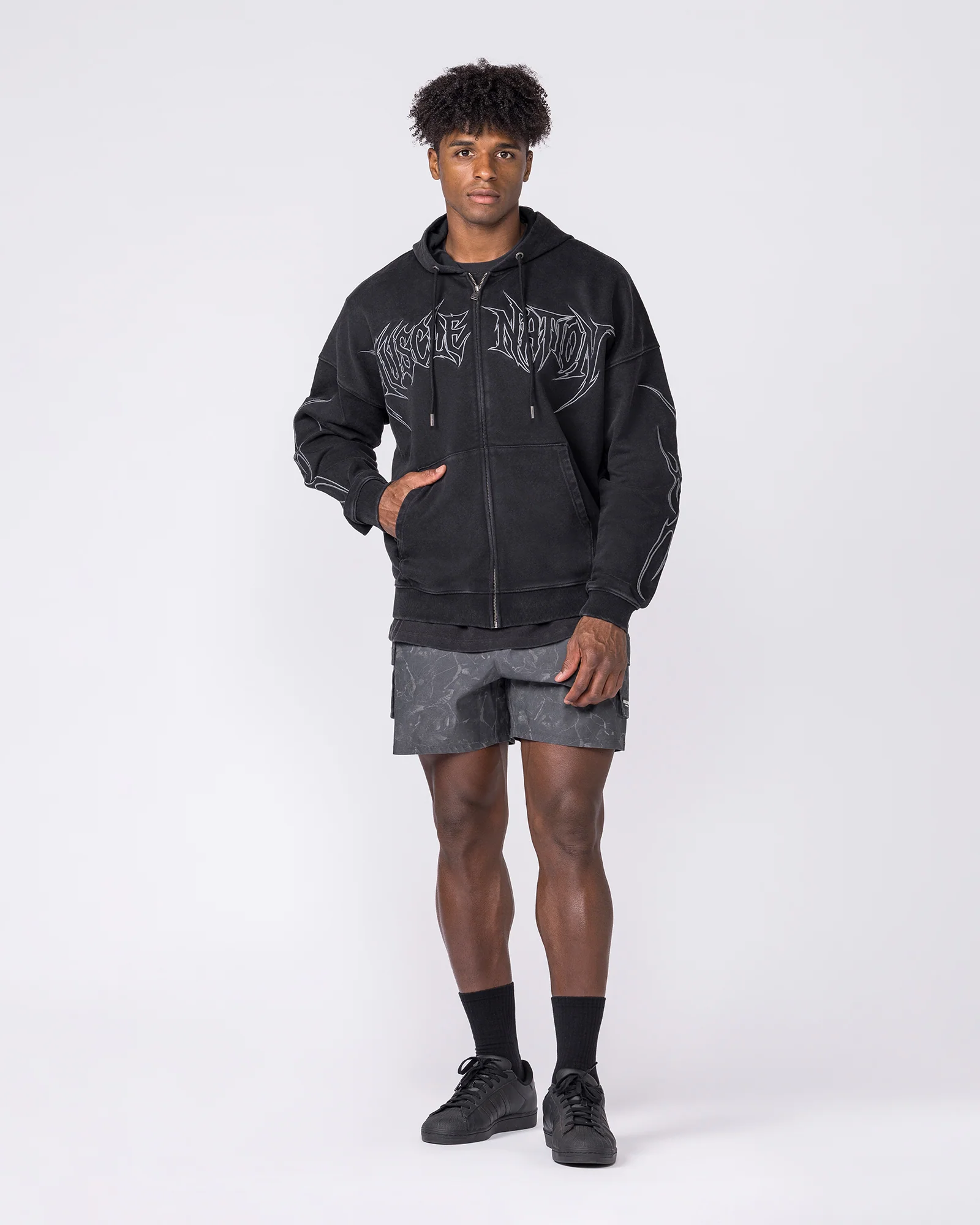 Breakout Vintage Zip Hoodie - Washed Black - Image 8