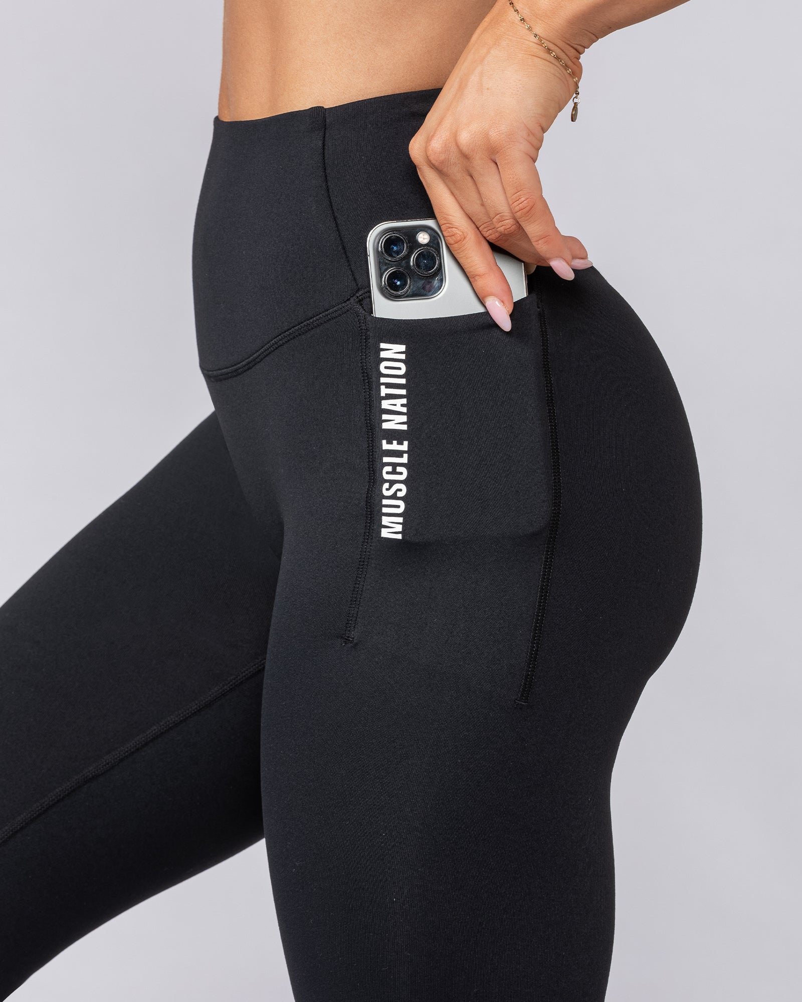 Core Pocket Ankle Length Leggings - Black - Image 4