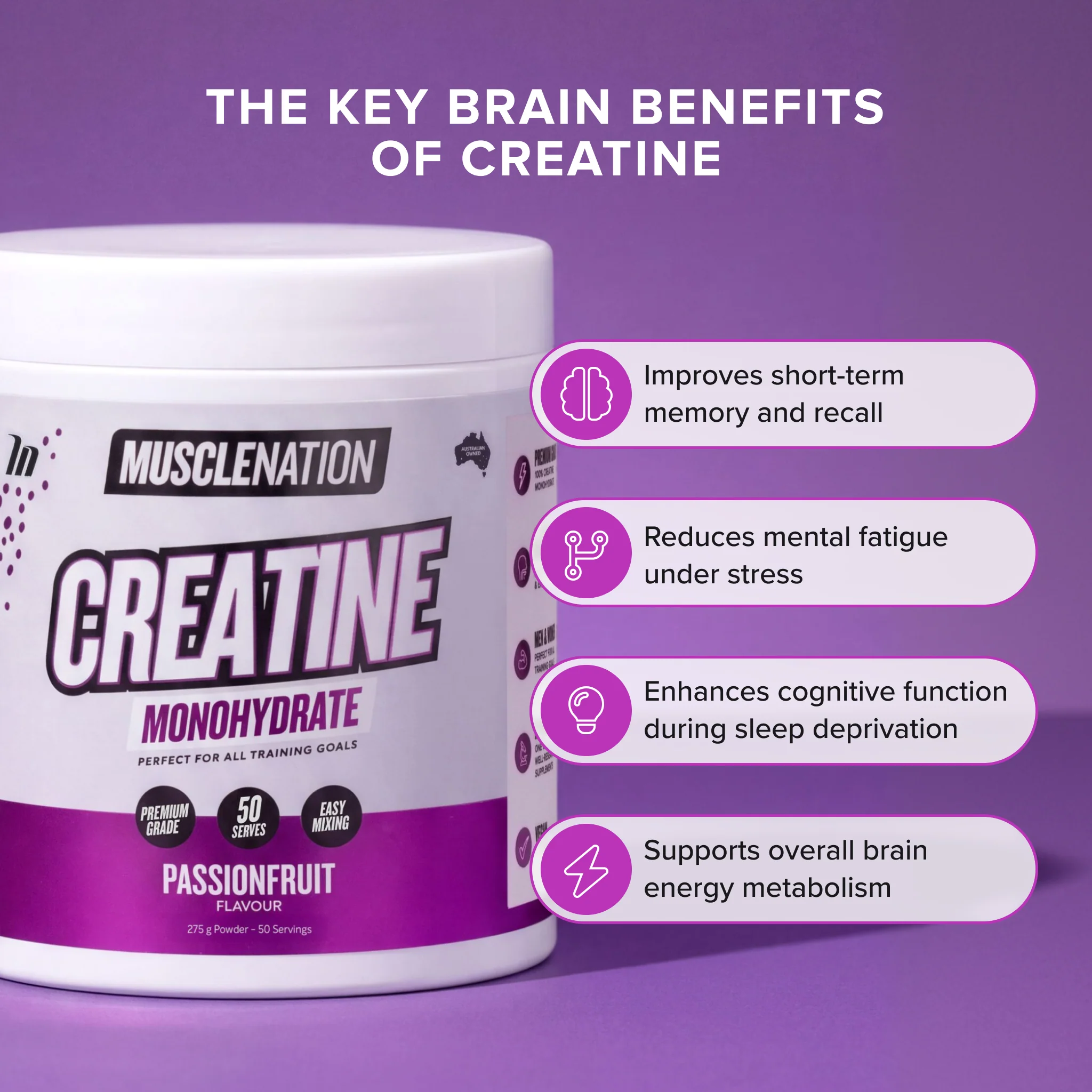 CREATINE MONOHYDRATE - Passionfruit - 50 serves - Image 5