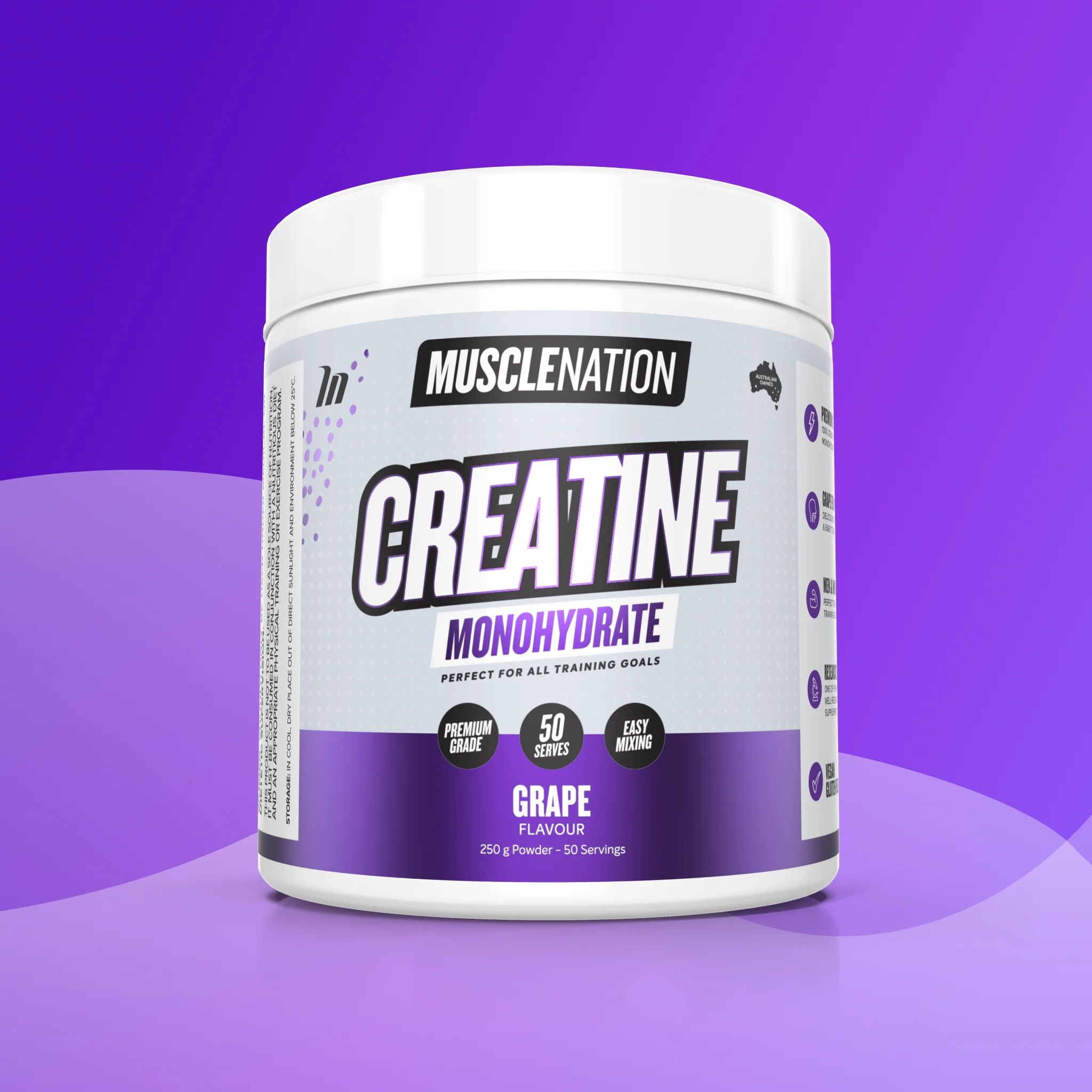 CREATINE MONOHYDRATE - Grape - 50 serves