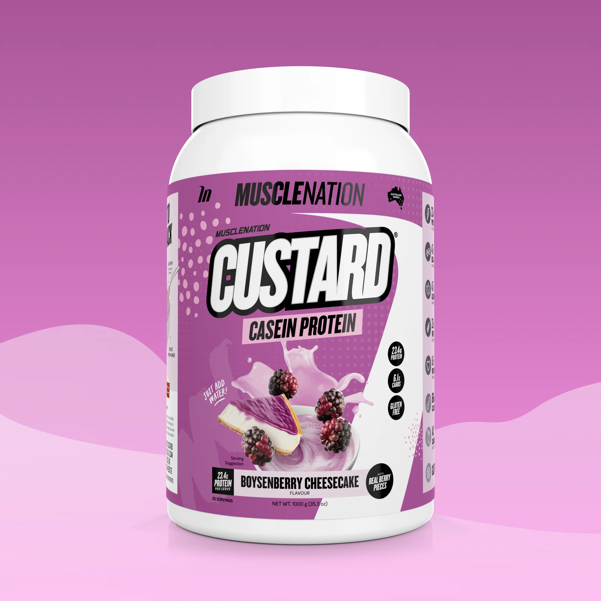 CUSTARD Casein Protein - Boysenberry Cheesecake - 25 serves