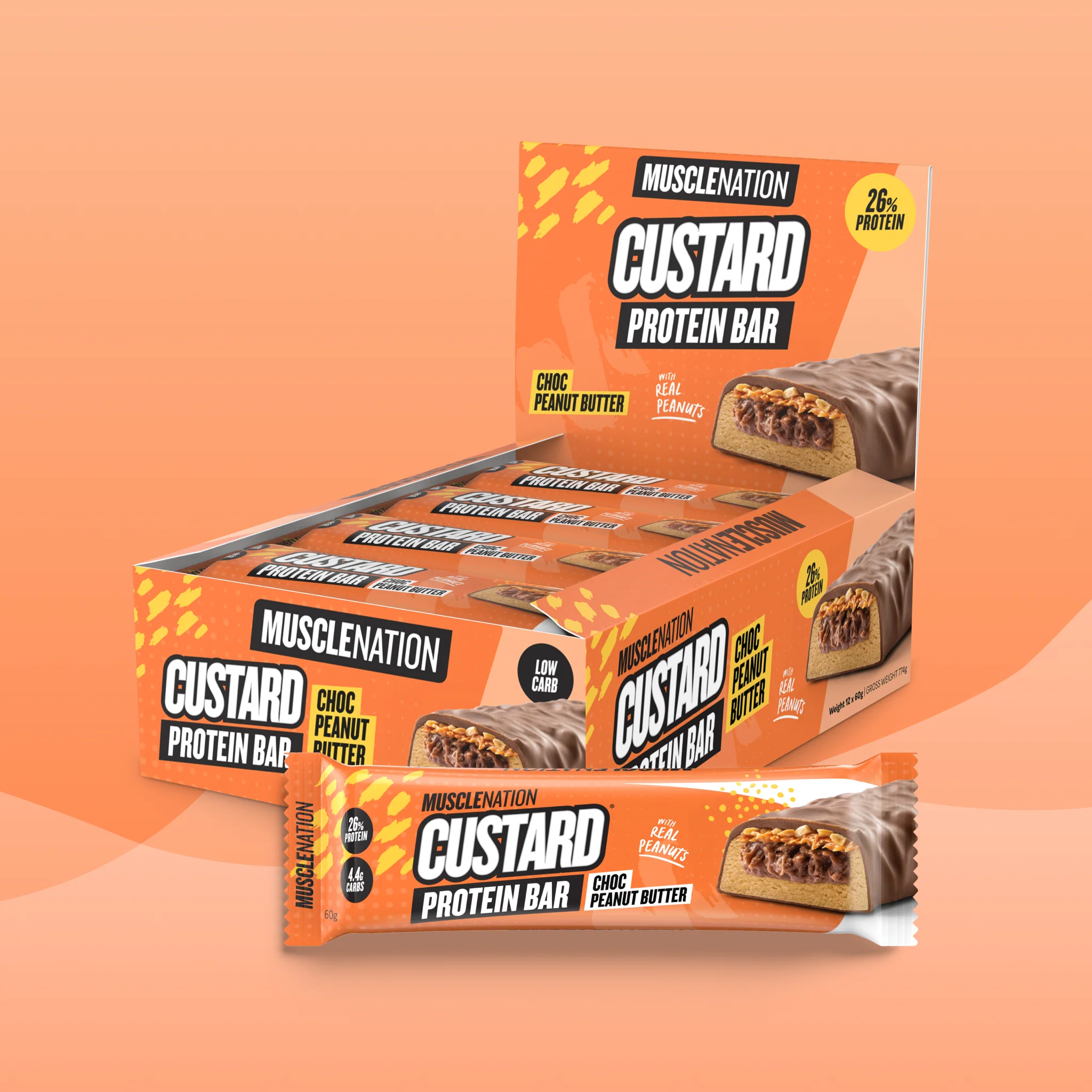 CUSTARD Protein Bar - Choc Peanut Butter - Box of 12