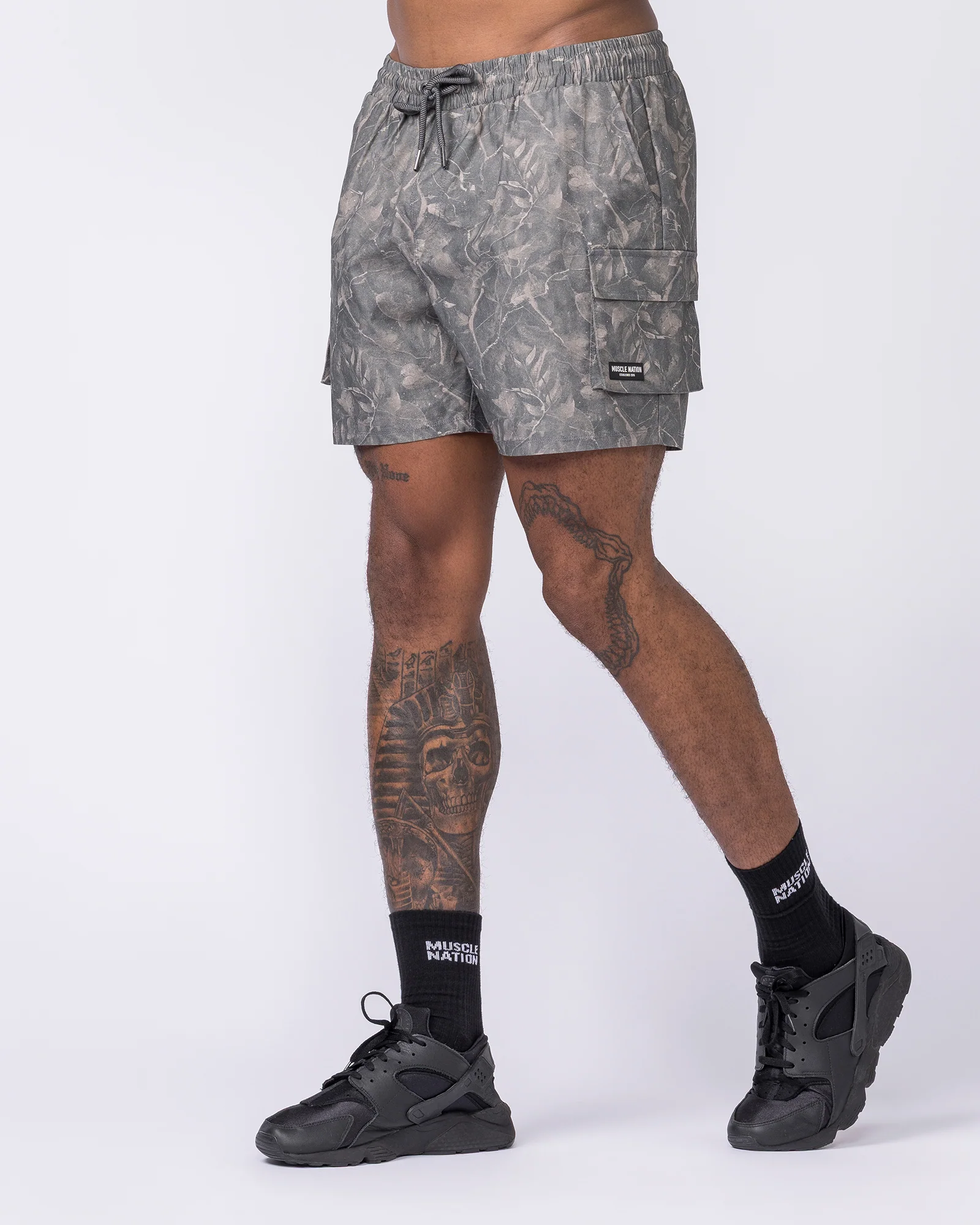 Daily Cargo 5" Shorts - Washed Tree Camo Grey - Image 4