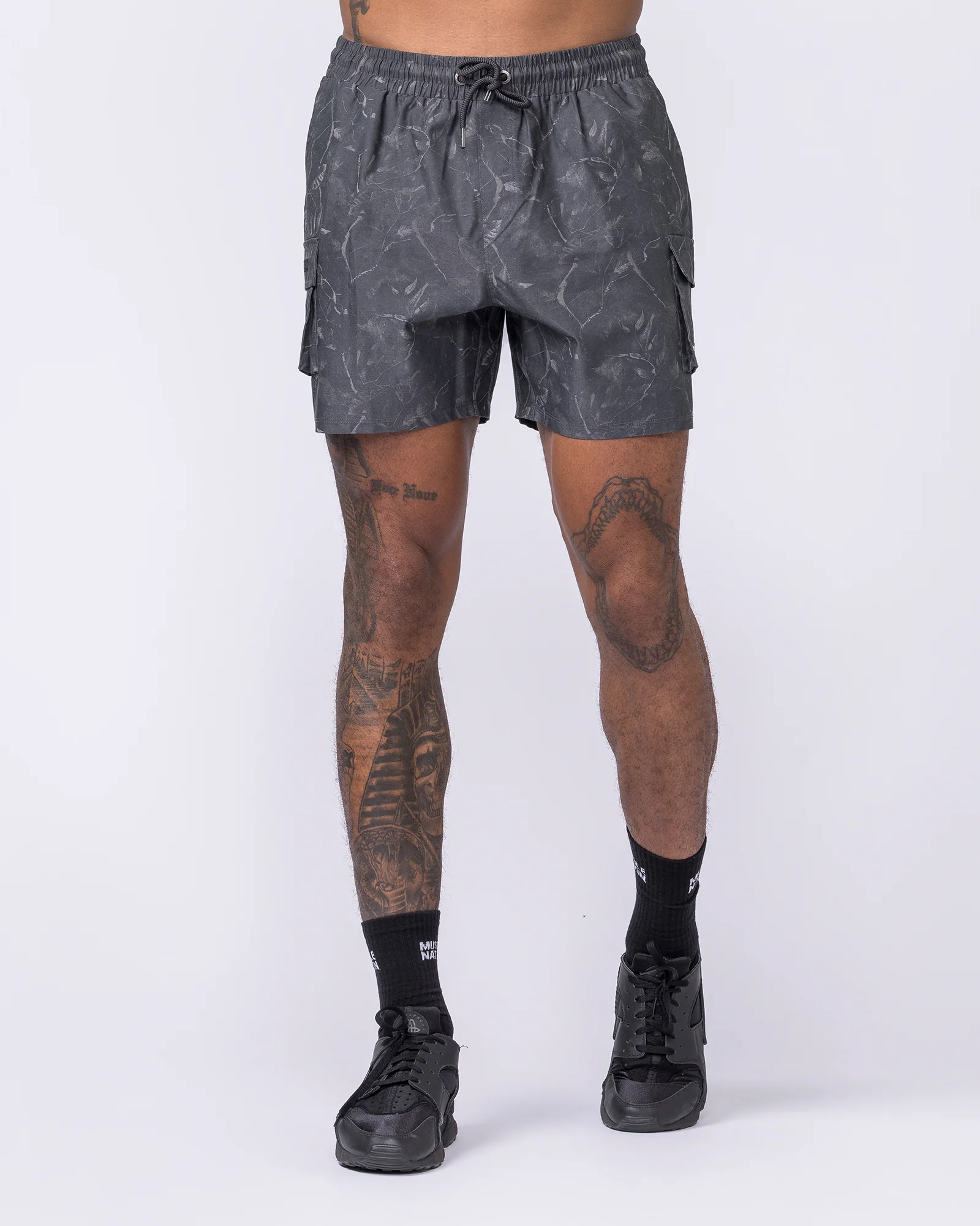 Daily Cargo 5" Shorts - Washed Tree Camo Monochrome - Image 3