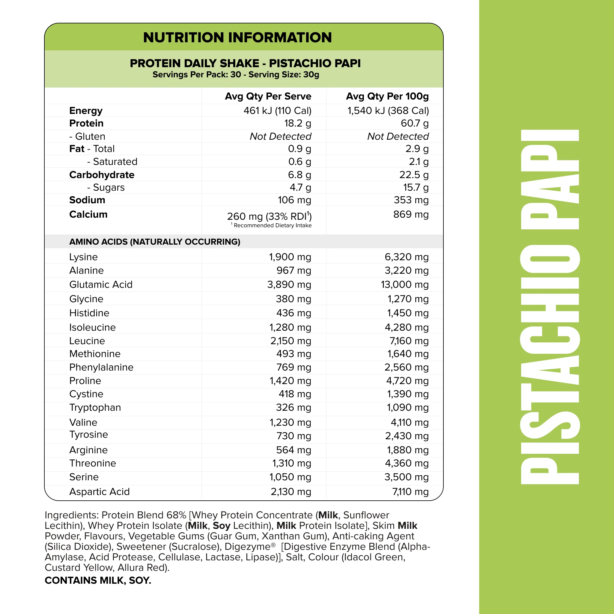 DAILY SHAKE - Pistachio Papi - 900g - Image 2