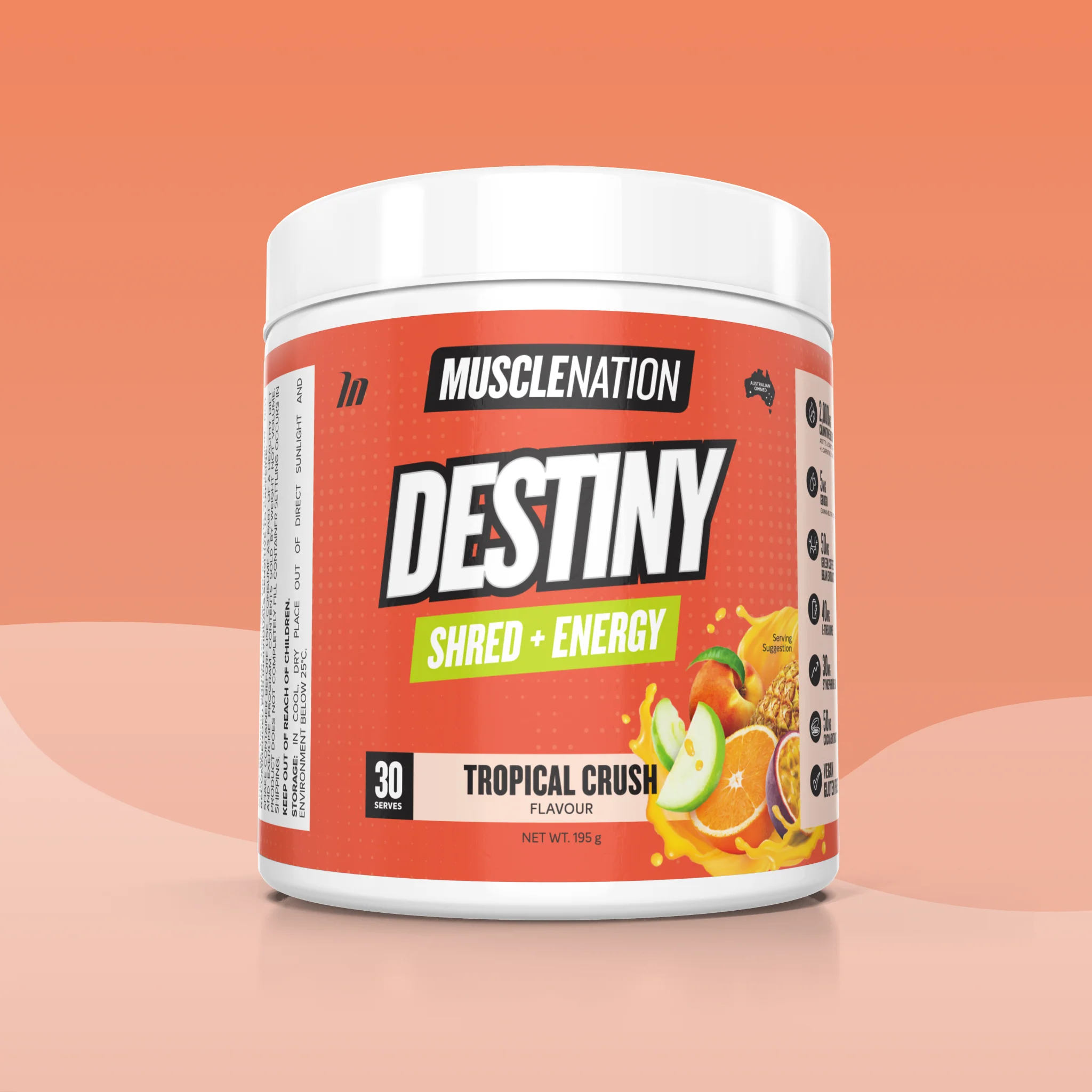 DESTINY Pre-Workout Burn - Tropical Crush - 30 serves