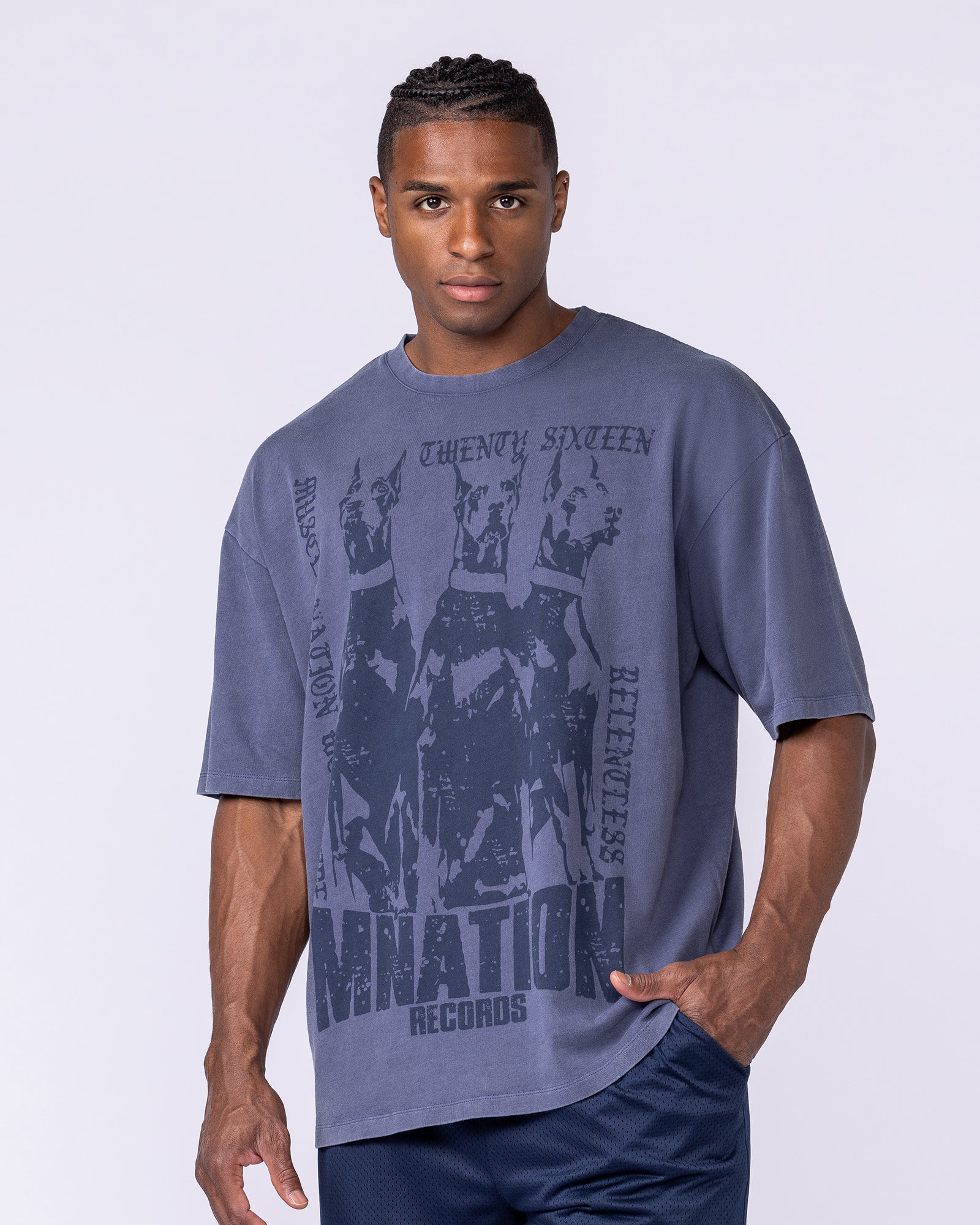 Doberman Oversized Vintage Tee - Washed Atlantis - Image 3