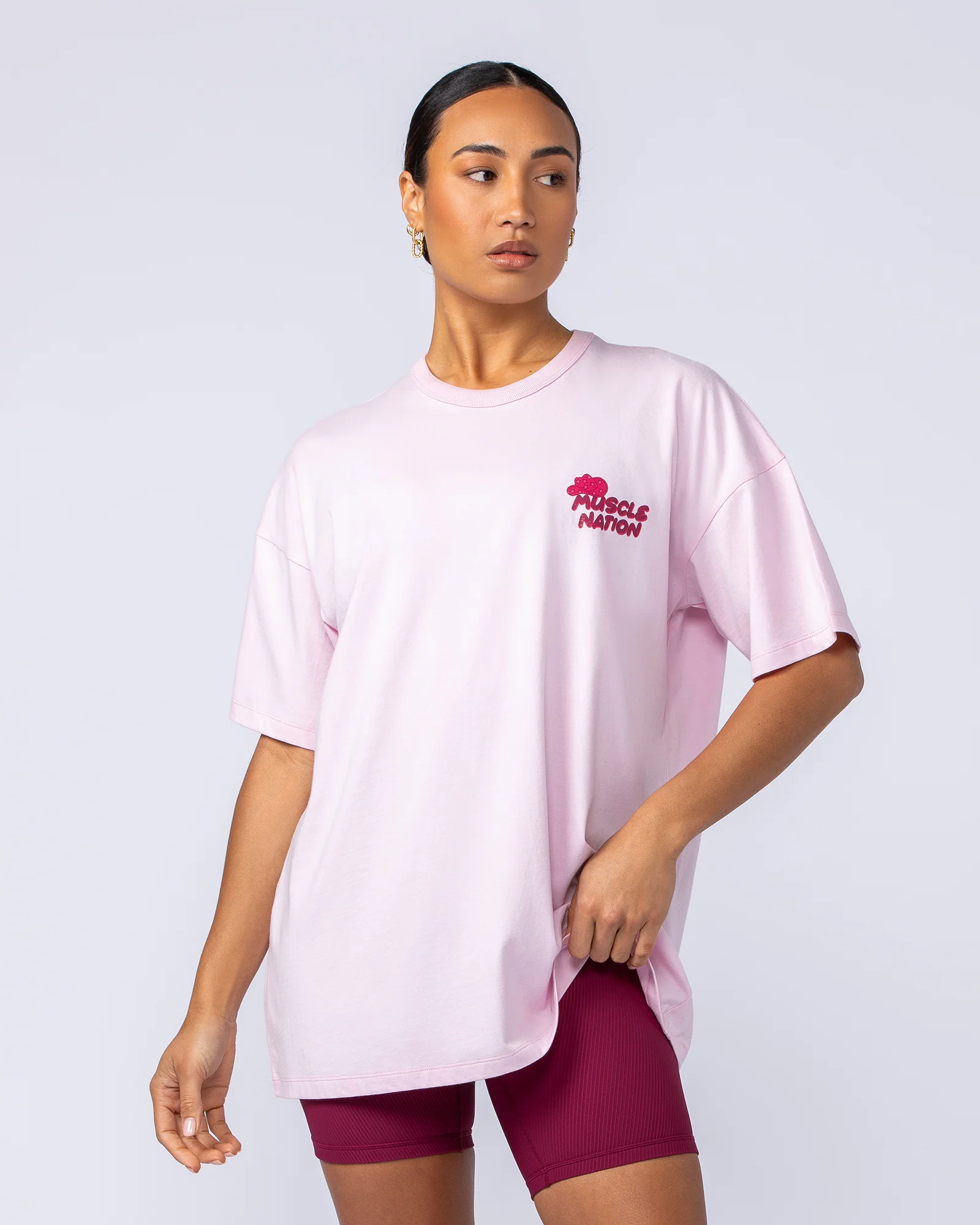 Don't Be Moody Oversized Tee - Baby Pink - Image 2