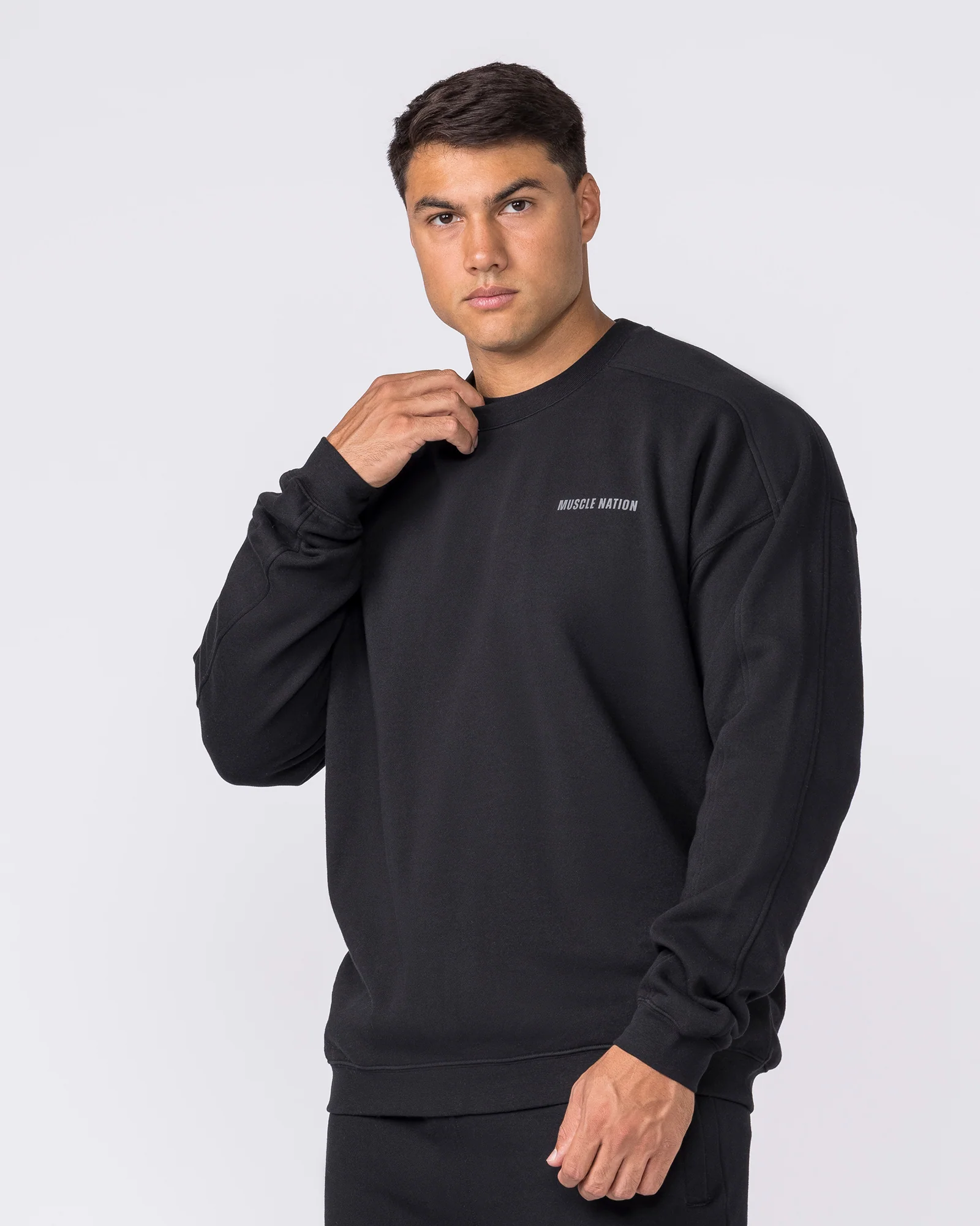 Essential Crew Pullover - Black - Image 3