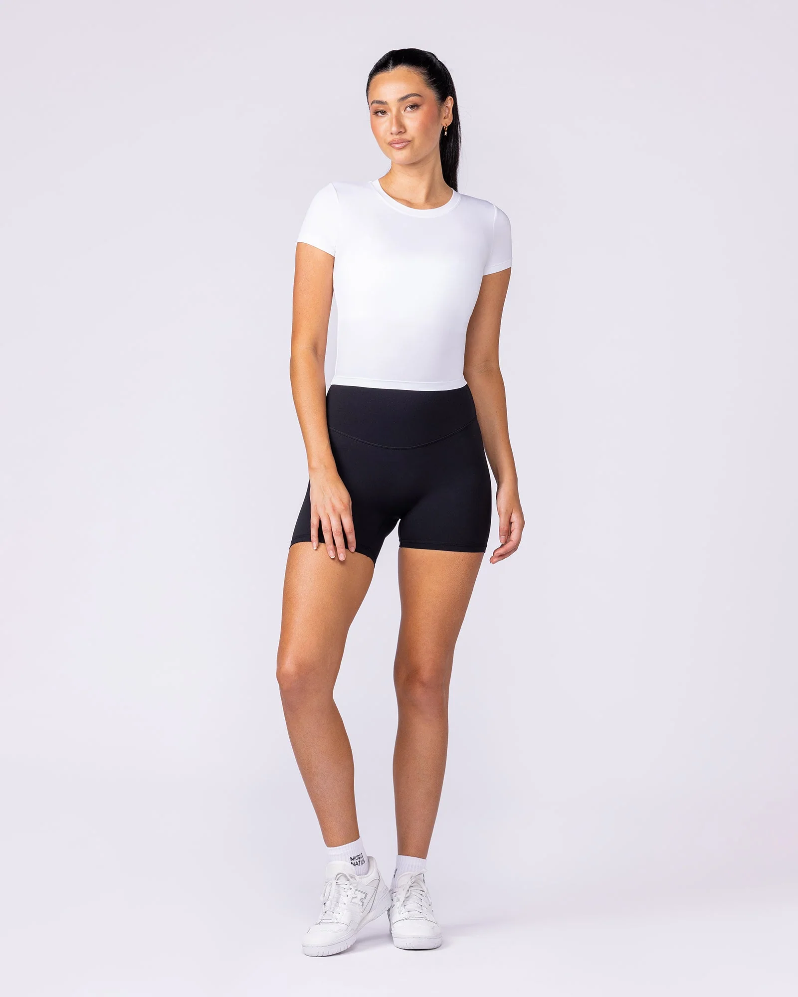 Essential Cropped Tee - White - Image 5