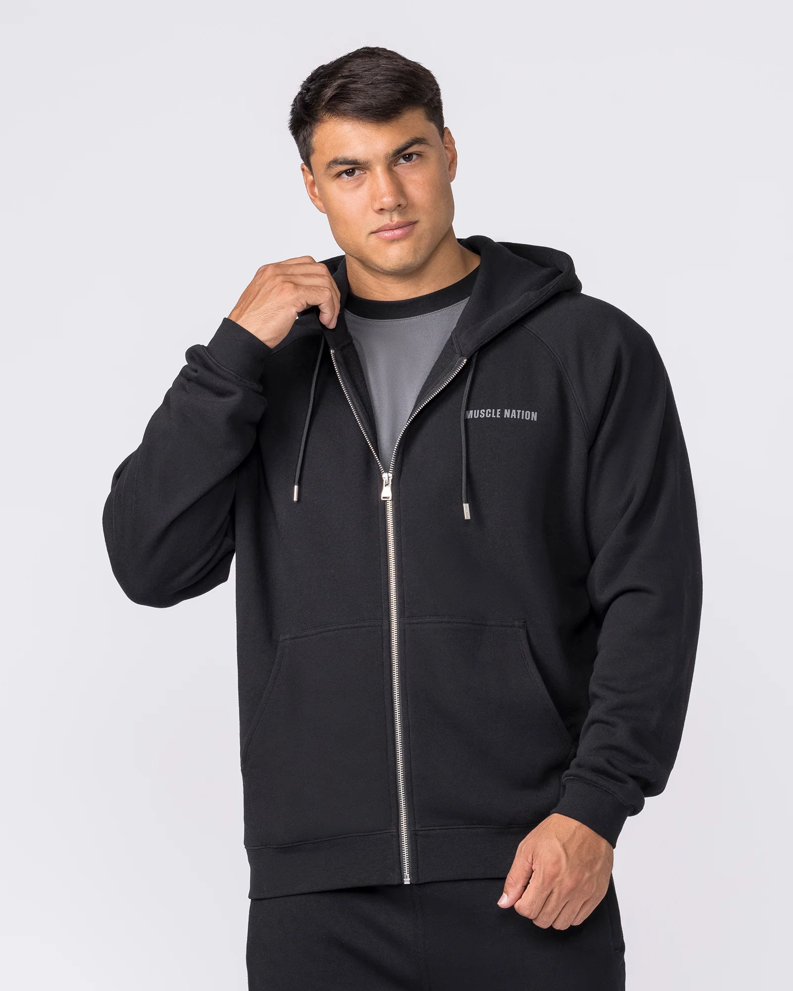 Essential Zip Hoodie - Black