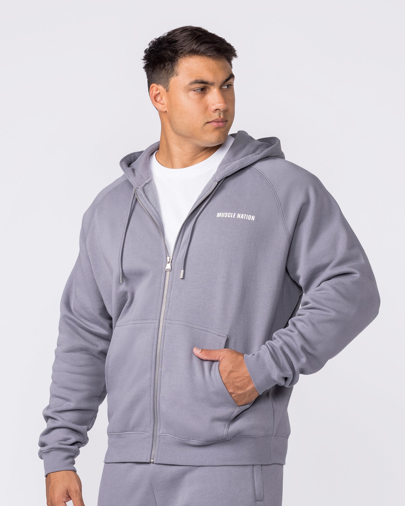 Essential Zip Hoodie - Cement - Image 5
