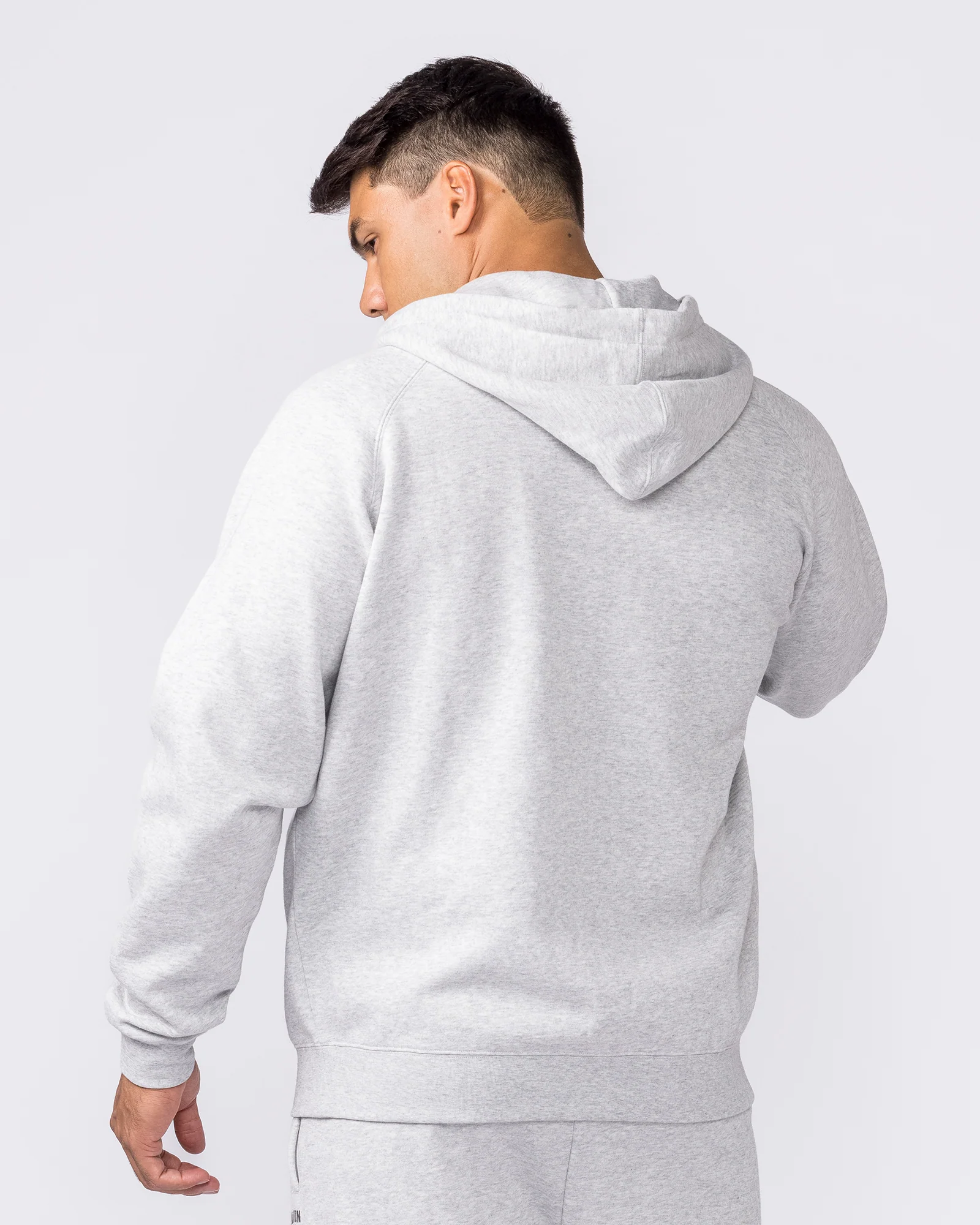 Essential Zip Hoodie - Grey Marl - Image 2