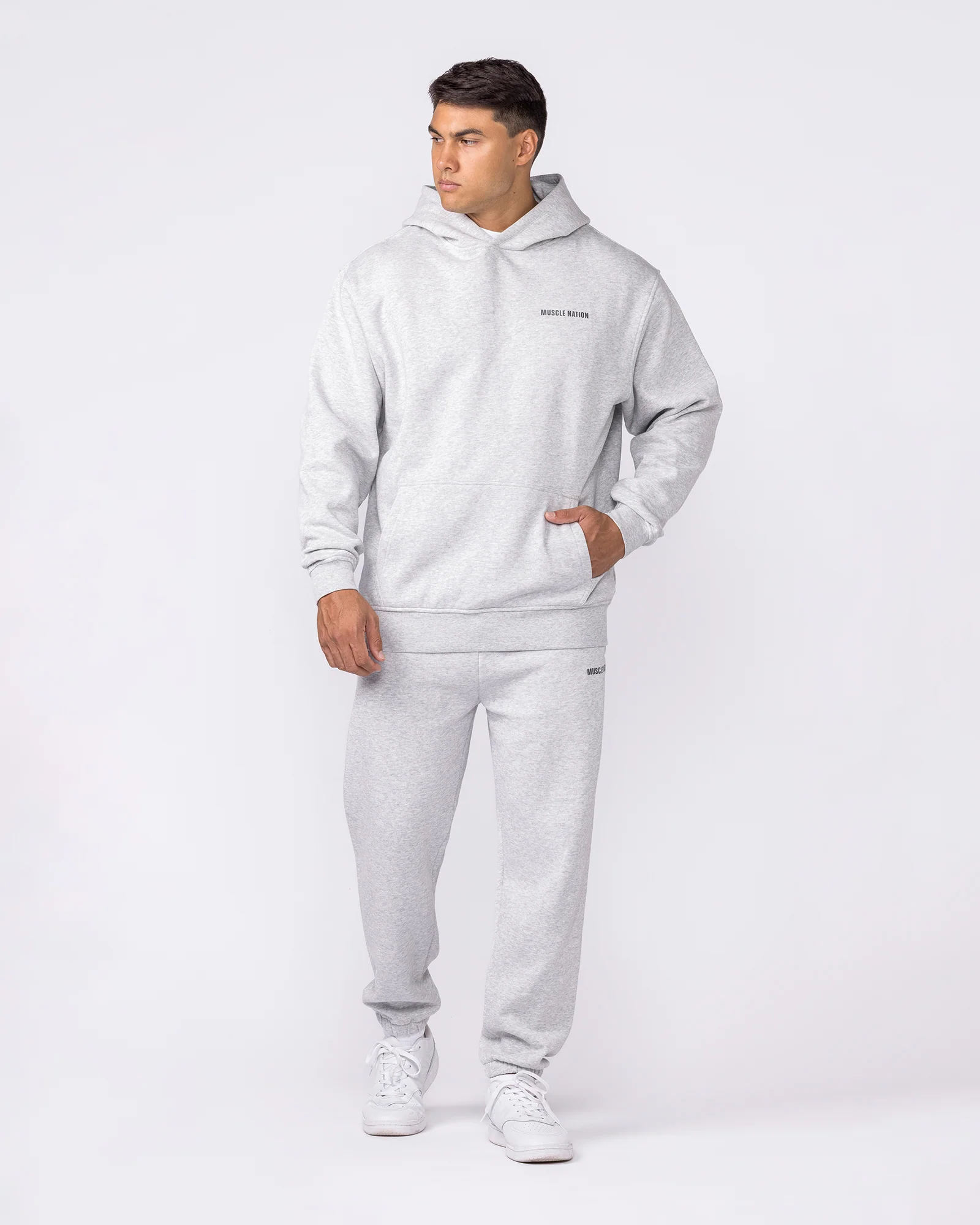 Essential Hoodie - Grey Marl - Image 6