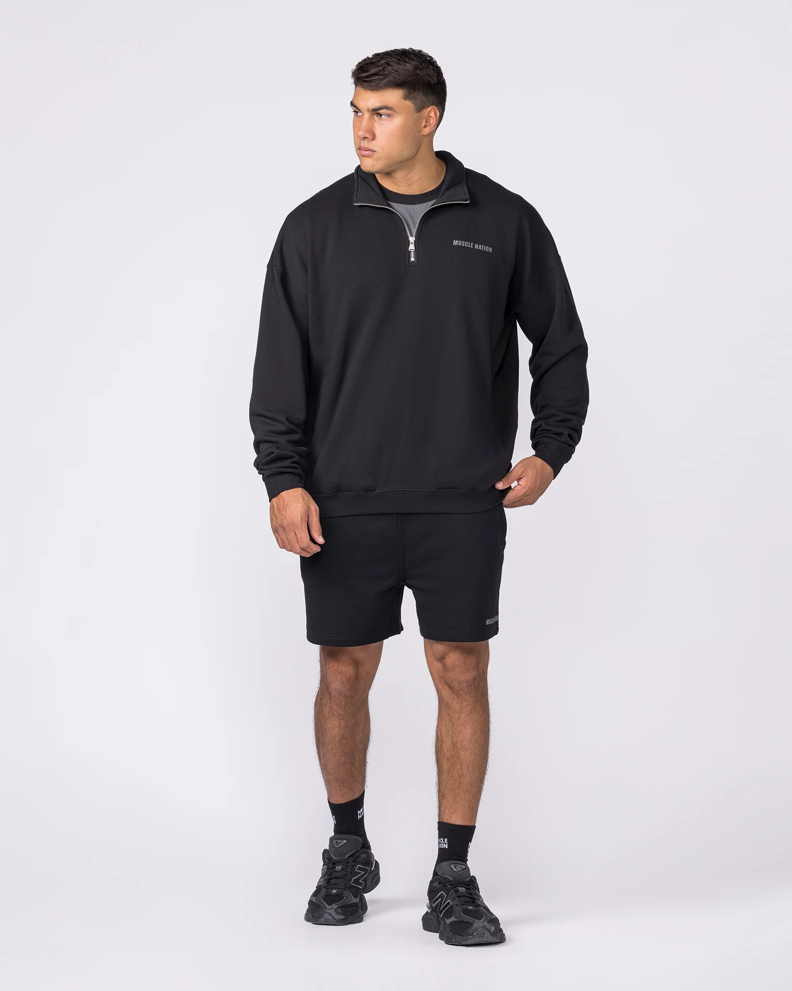 Essential Quarter Zip - Black - Image 6