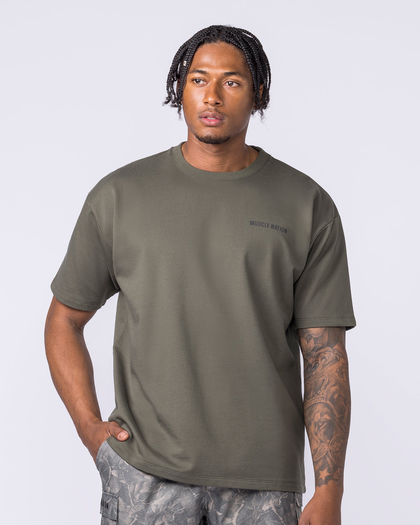 Essential Regular Fit Tee - Dark Khaki - Image 3