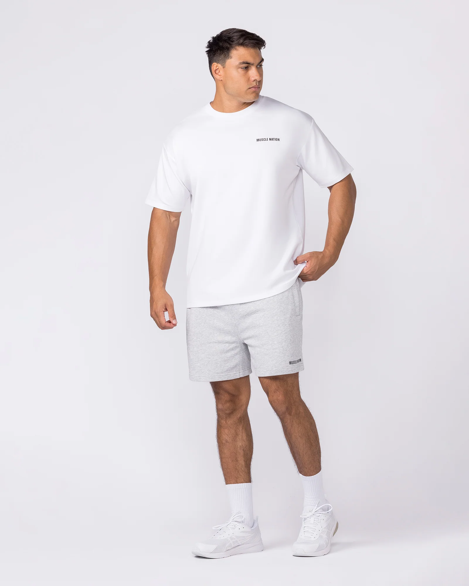 Essential Sweat 5" Shorts - Grey Marl - Image 6