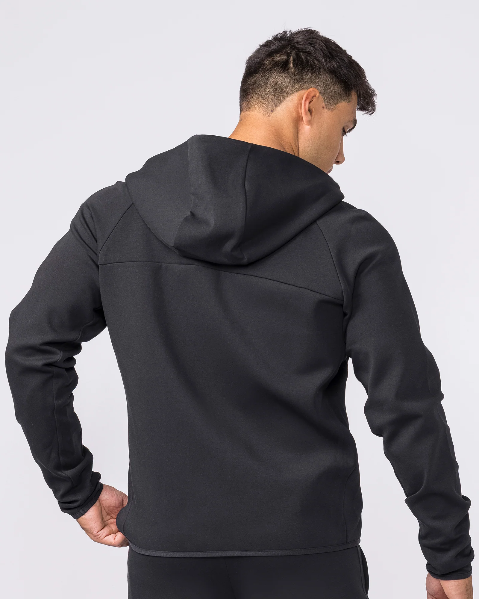 Essential Tech Zip Hoodie - Black - Image 7