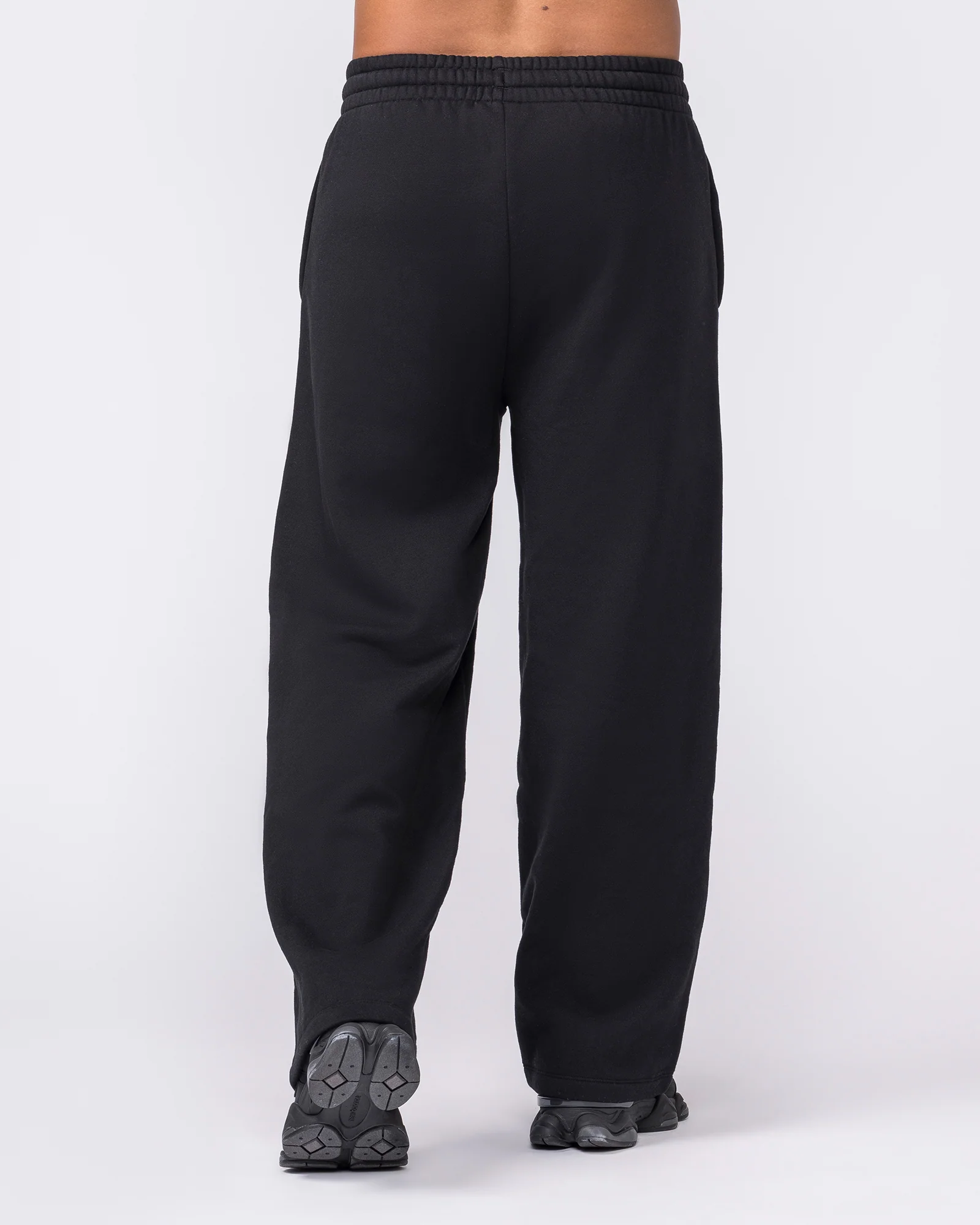 Essential Wide Leg Trackies - Black - Image 5