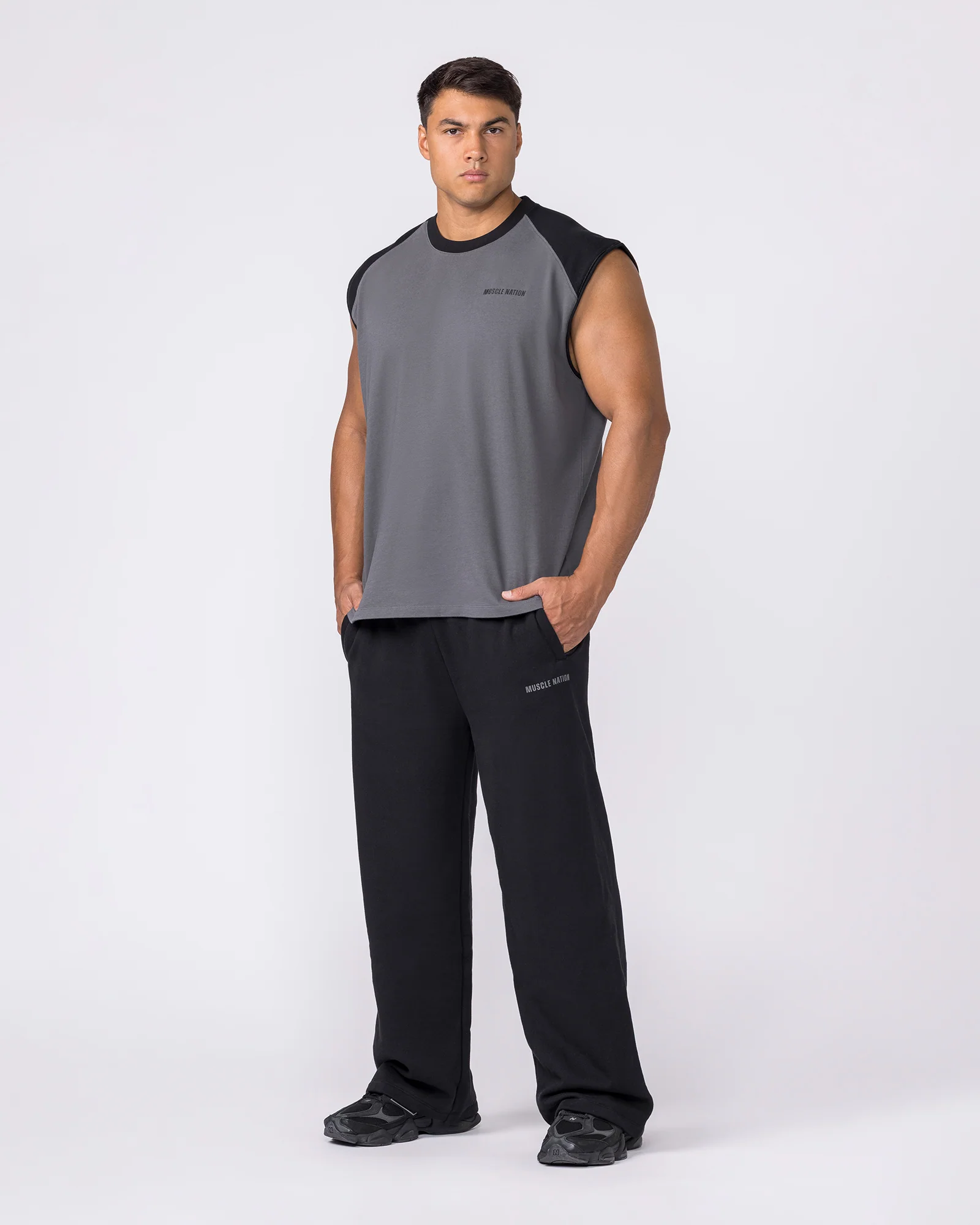 Essential Wide Leg Trackies - Black - Image 6