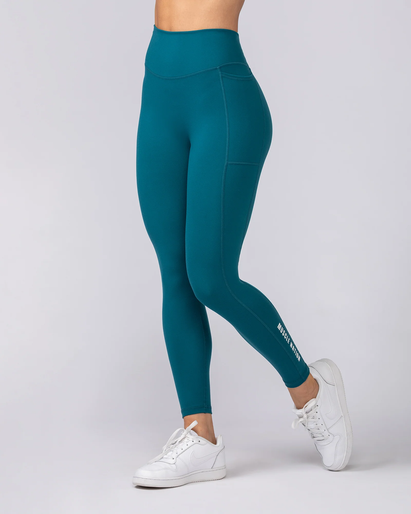 Everyday Pocket Ankle Length Leggings - Deep Teal - Image 3