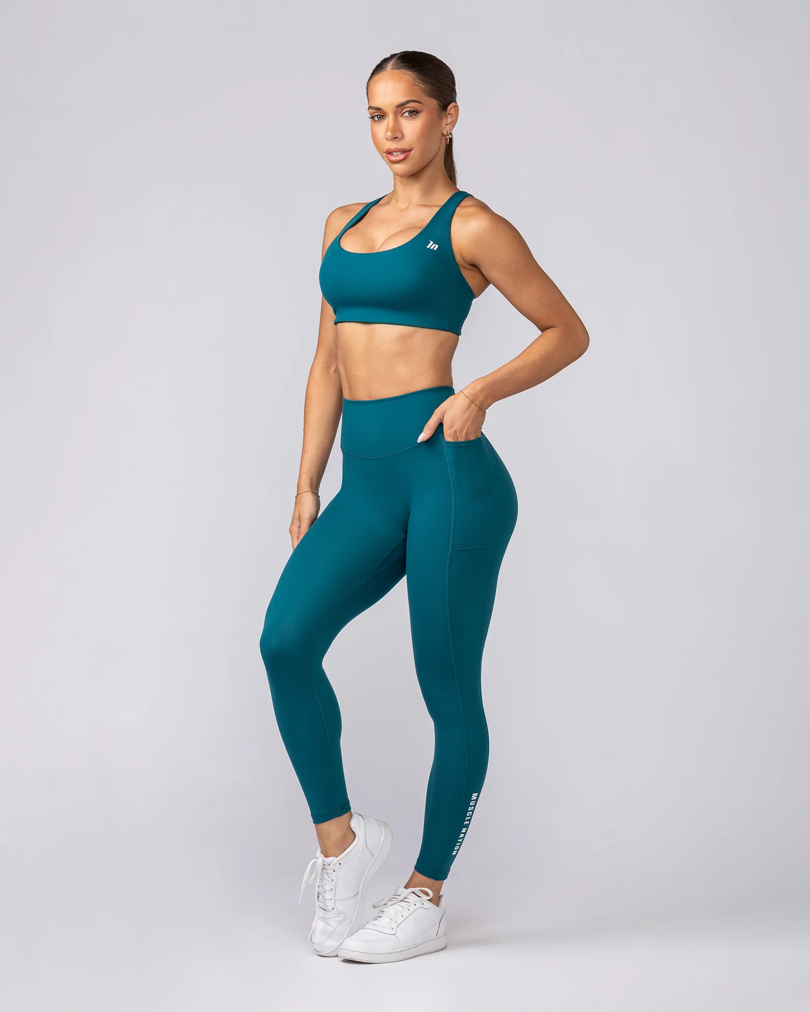 Everyday Pocket Ankle Length Leggings - Deep Teal - Image 6