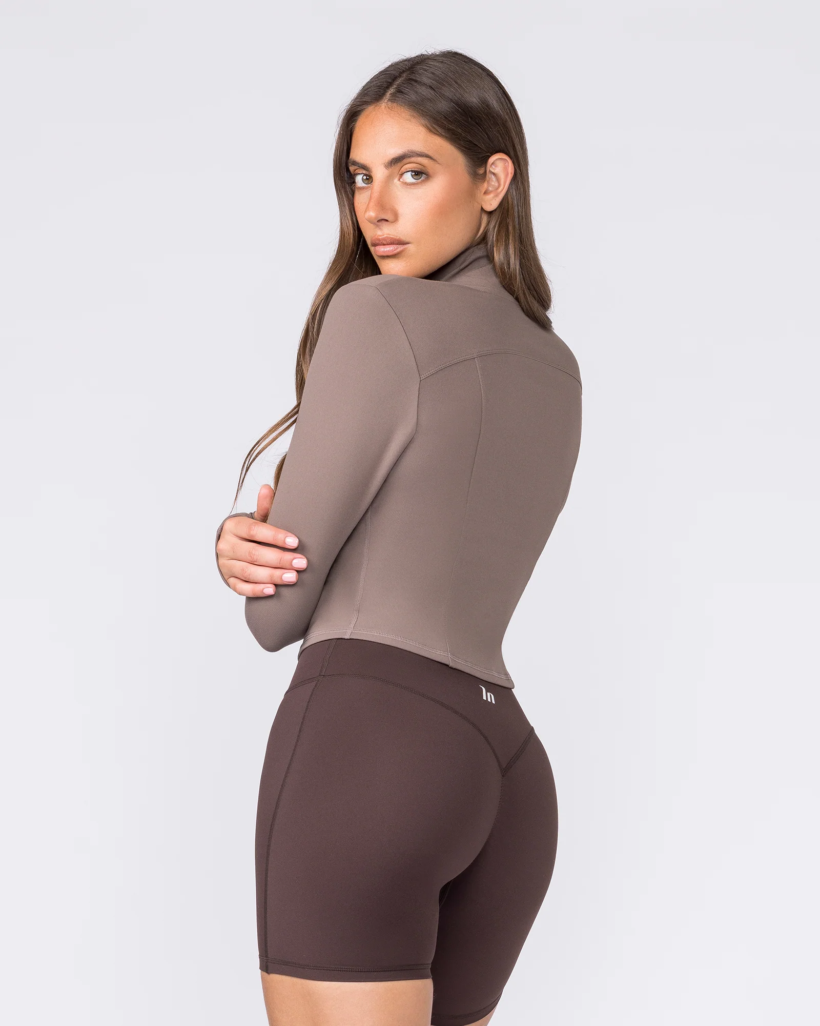 Favourite Cropped Zip Through - Taupe - Image 2
