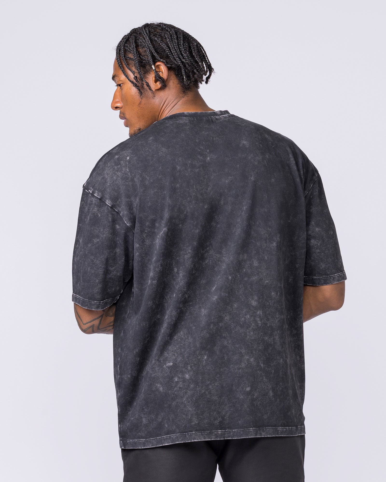 Full Throttle Oversized Vintage Tee - Washed Black - Image 5