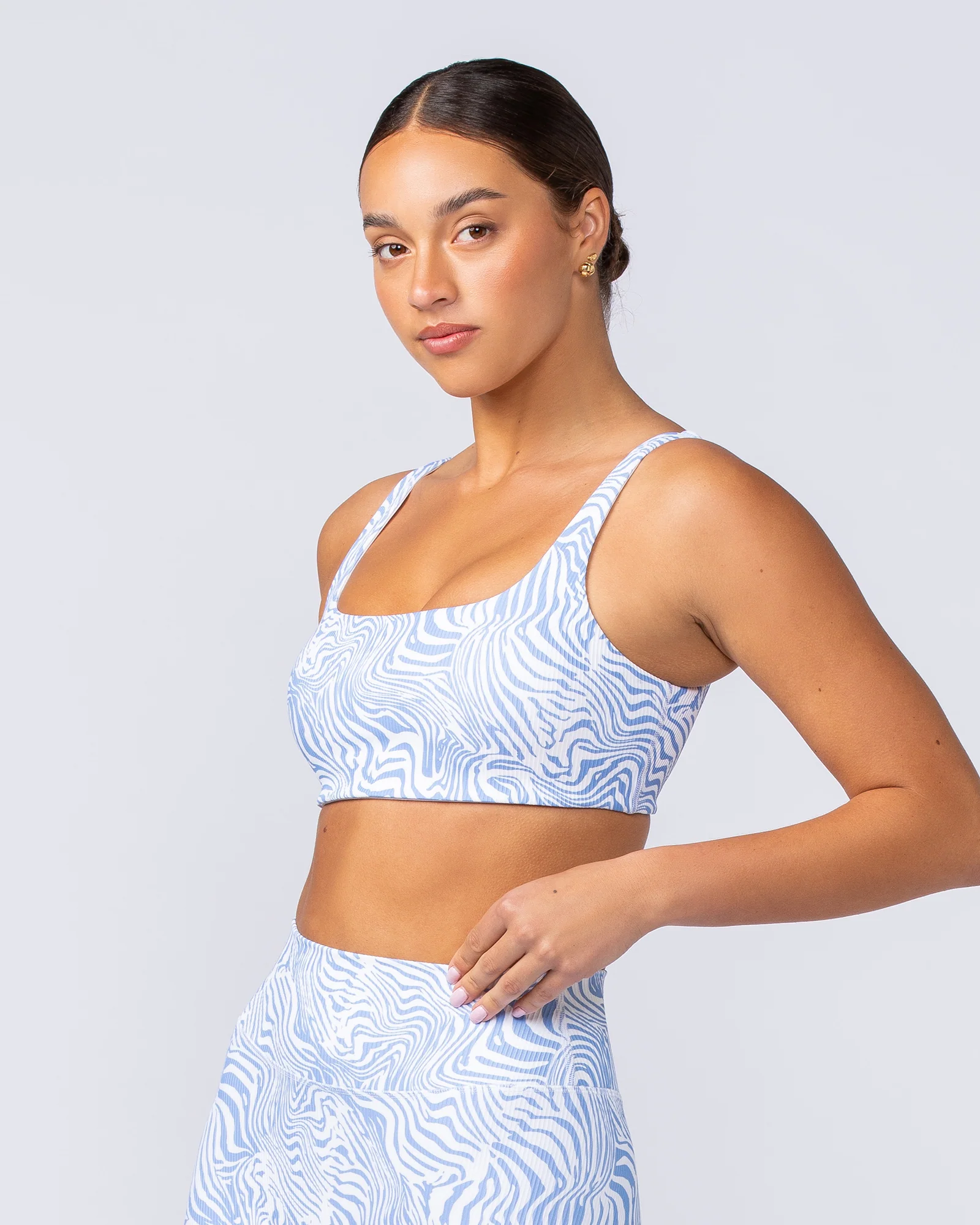 Fundamental Zebra Rib Bra - Pacific Blue Zebra - Image 3