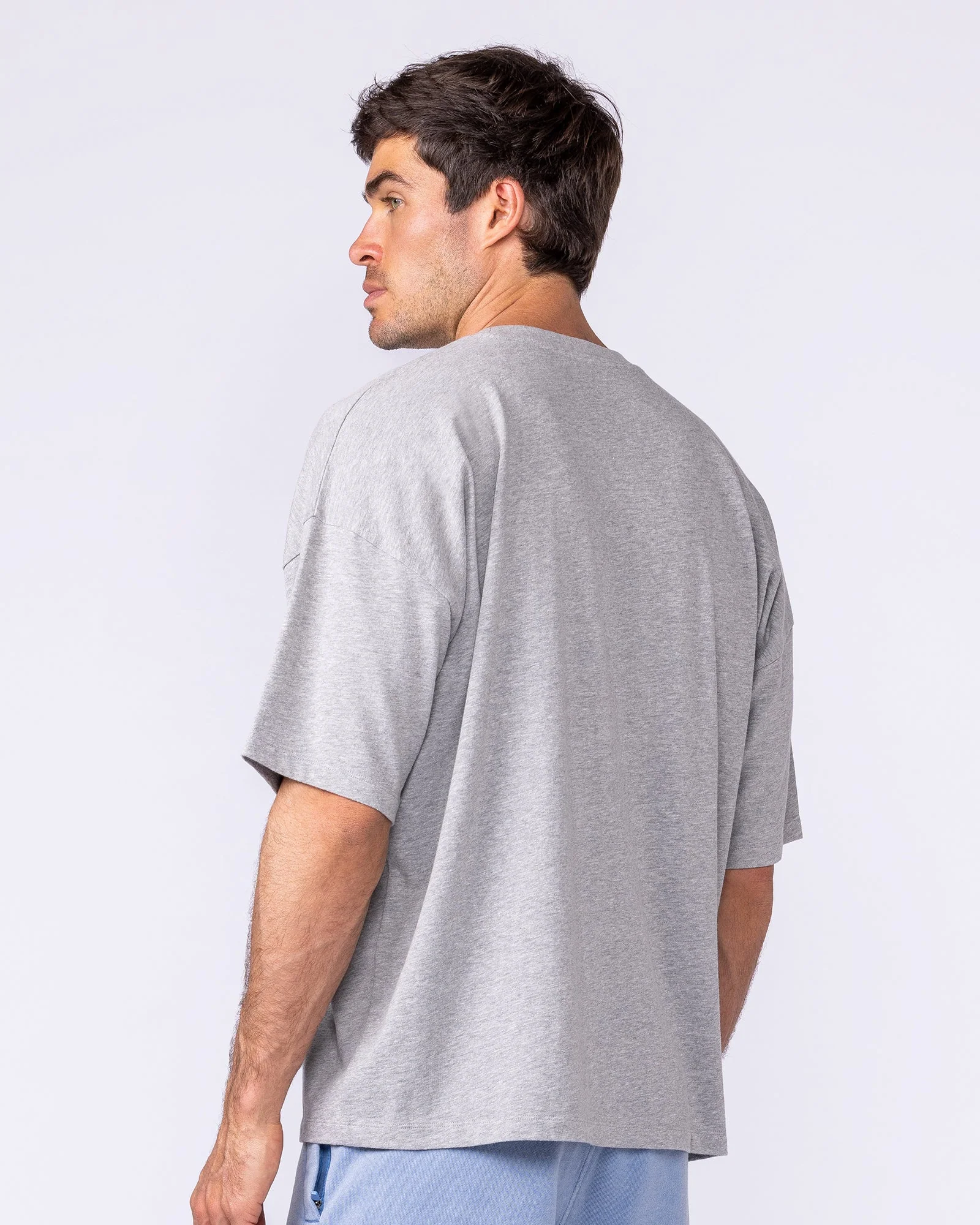 Gators Oversized Boxy Tee - Light Grey Marl - Image 2