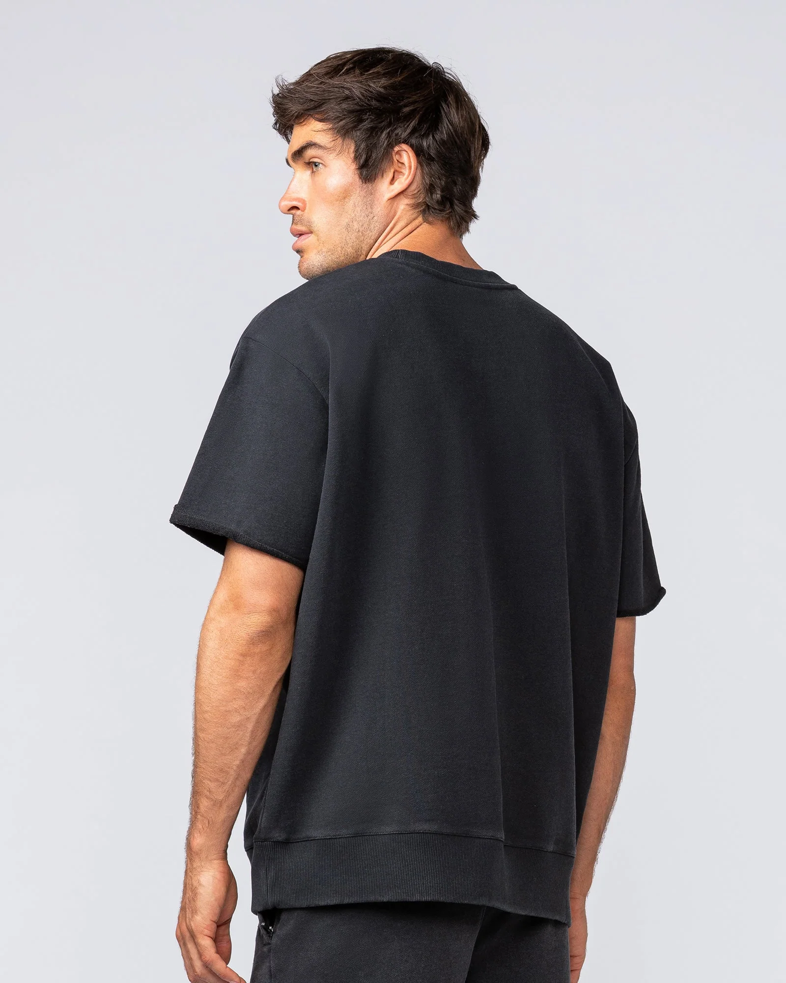 Heritage Loopback Oversized Tee - Washed Black - Image 3