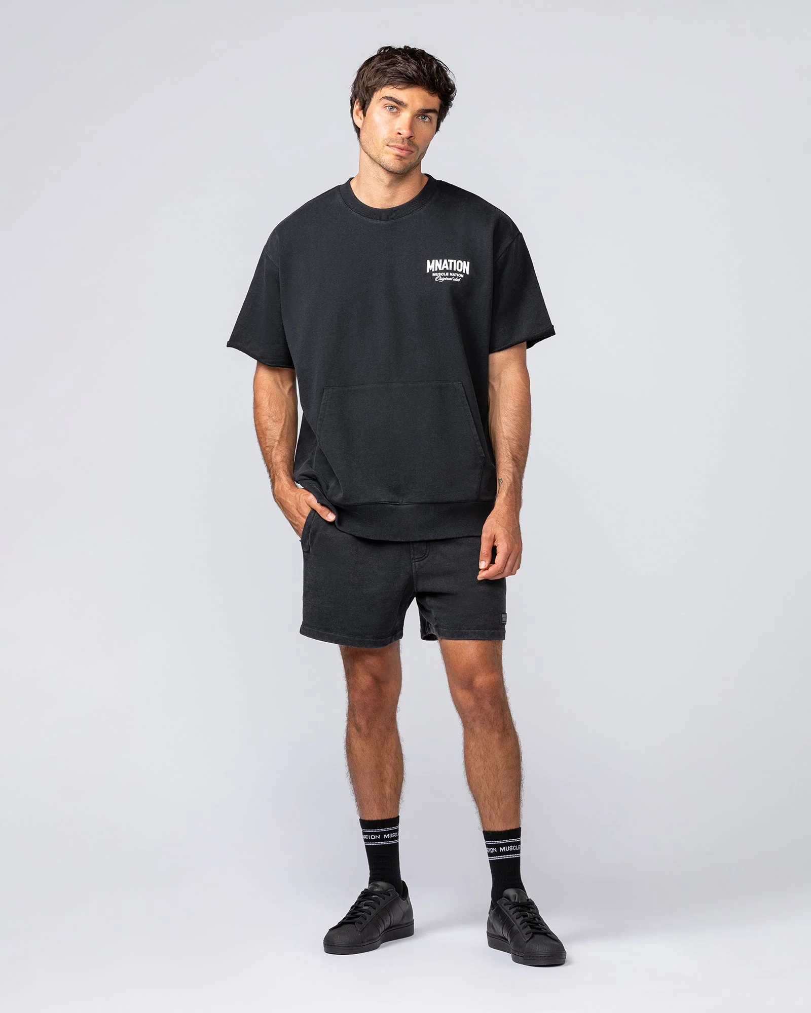 Heritage Loopback Oversized Tee - Washed Black - Image 5