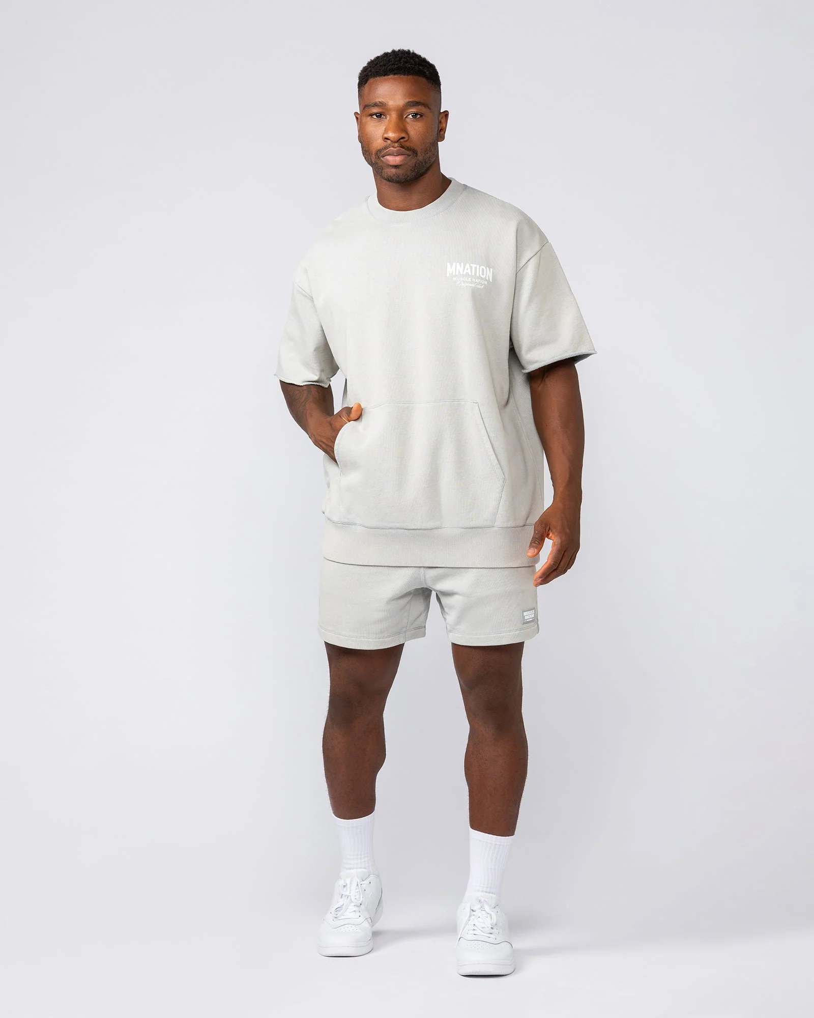 Heritage Loopback Oversized Tee - Washed Light Grey - Image 5