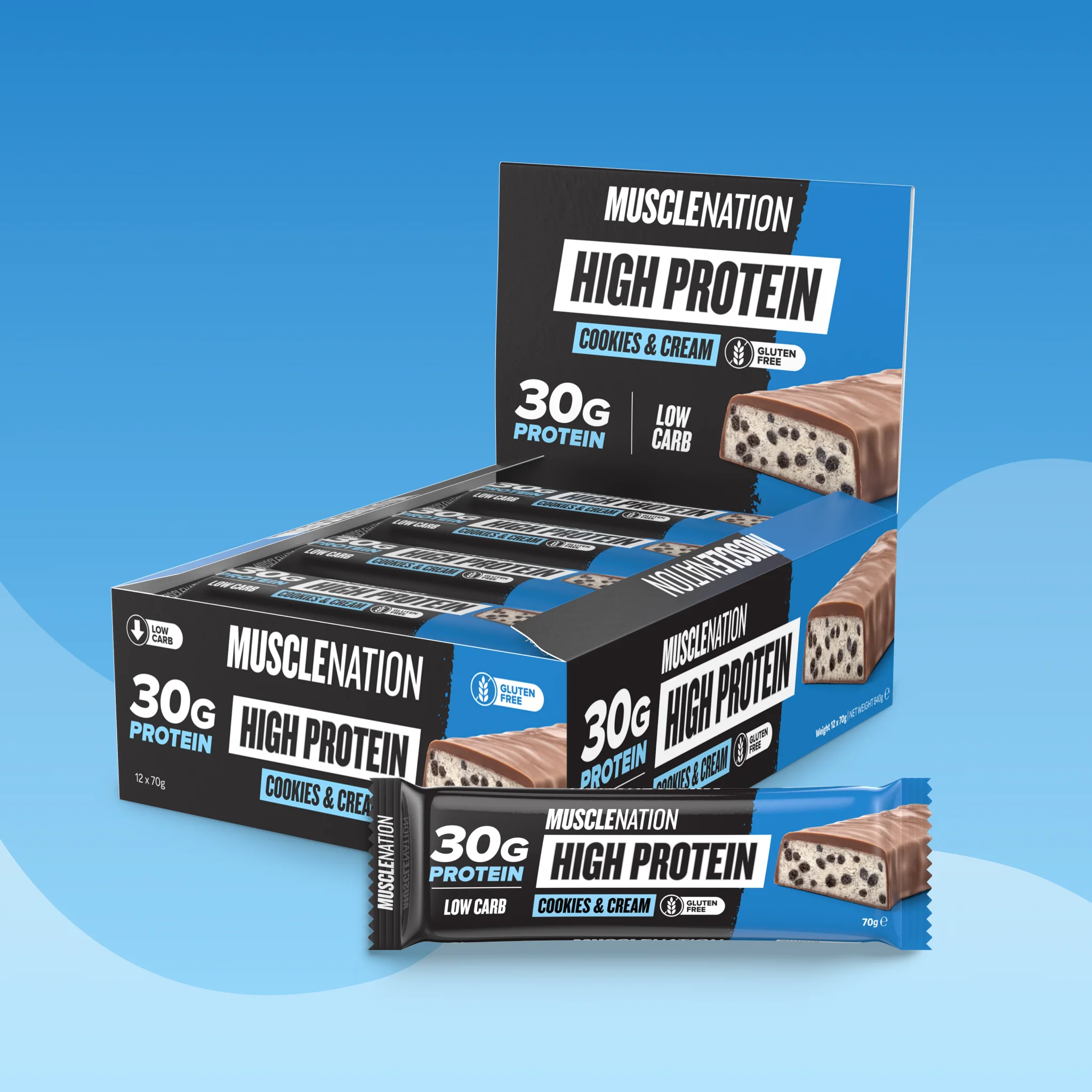 HIGH PROTEIN BAR - Cookies & Cream - Box of 12