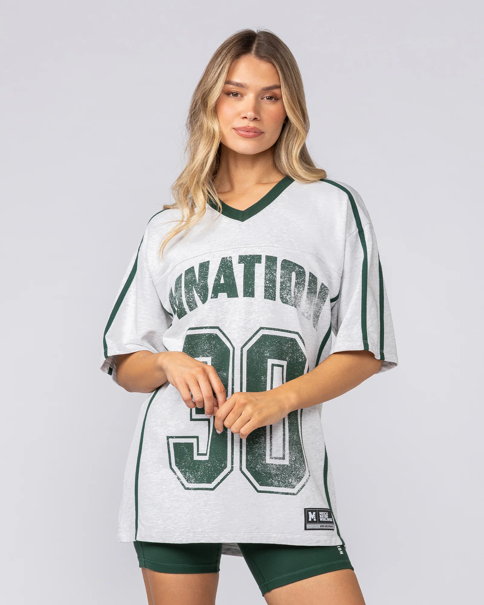 Homage Oversized Tee - Snow Grey Marl