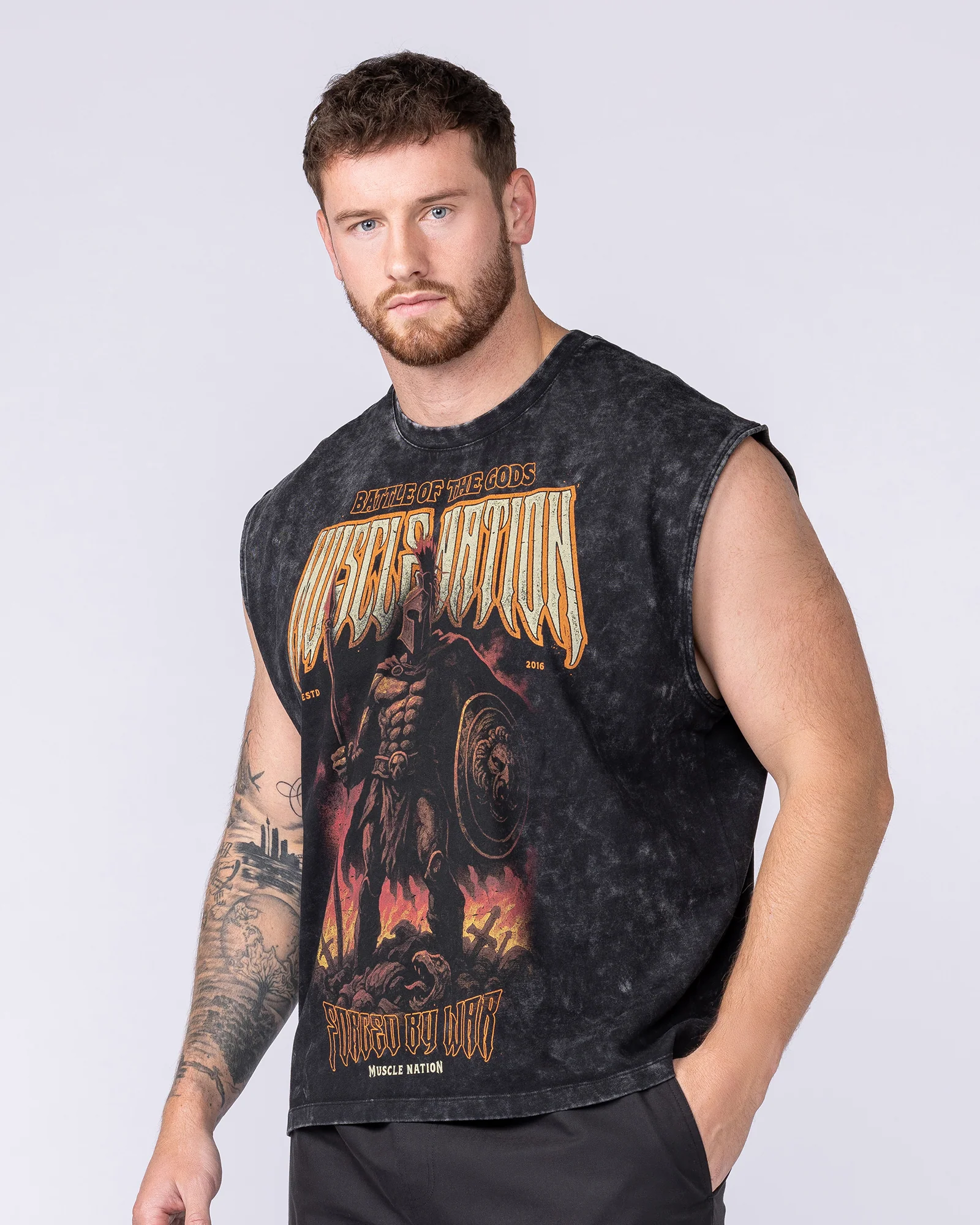 Immortal Vintage Boxy Muscle Tank - Washed Black - Image 3